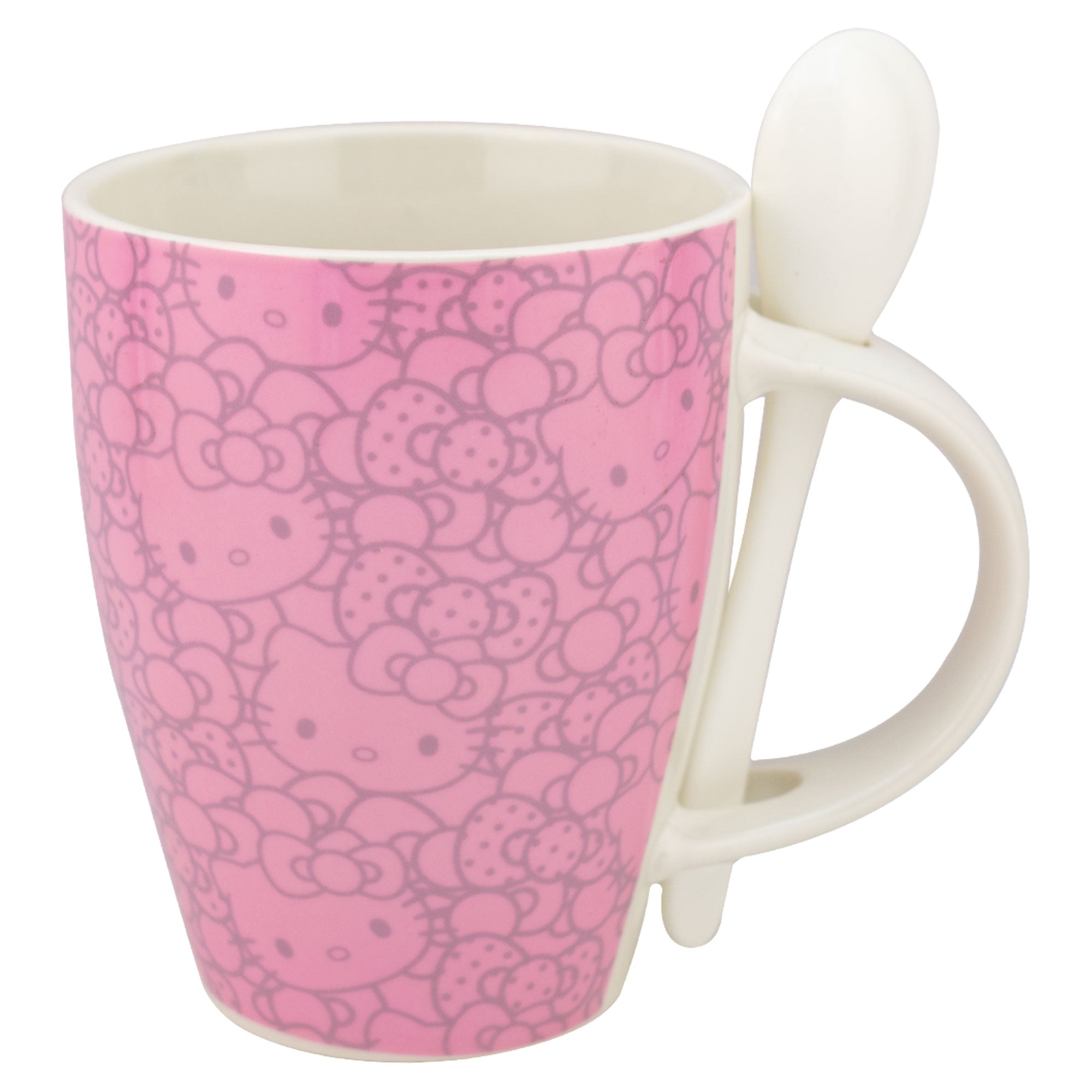 Juego de 2 Tazas De Porcelana Con Cuchara Hello Kitty Sanrio 310ml