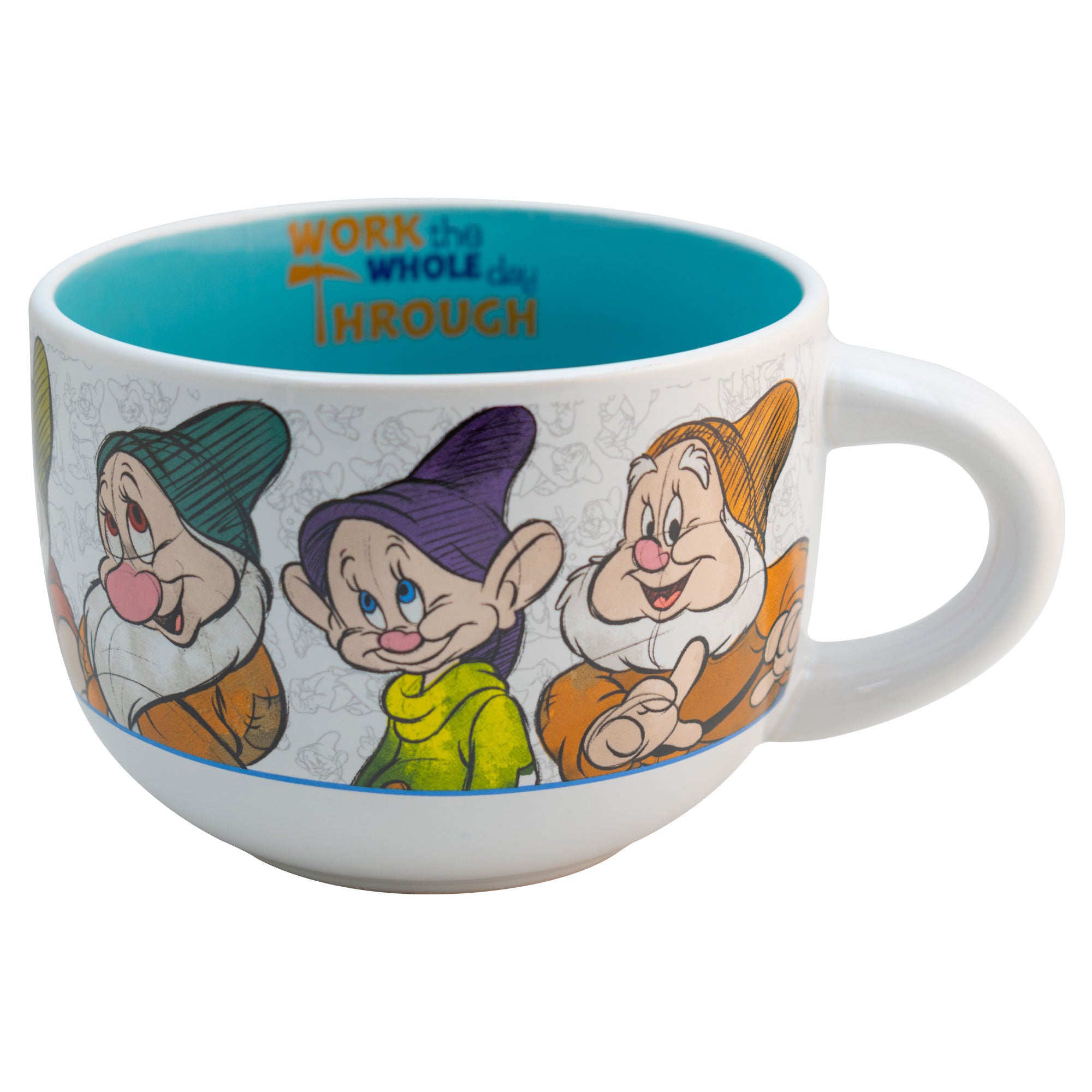 Taza de Cerámica Jumbo Bitono Blanca Nieves 820ml