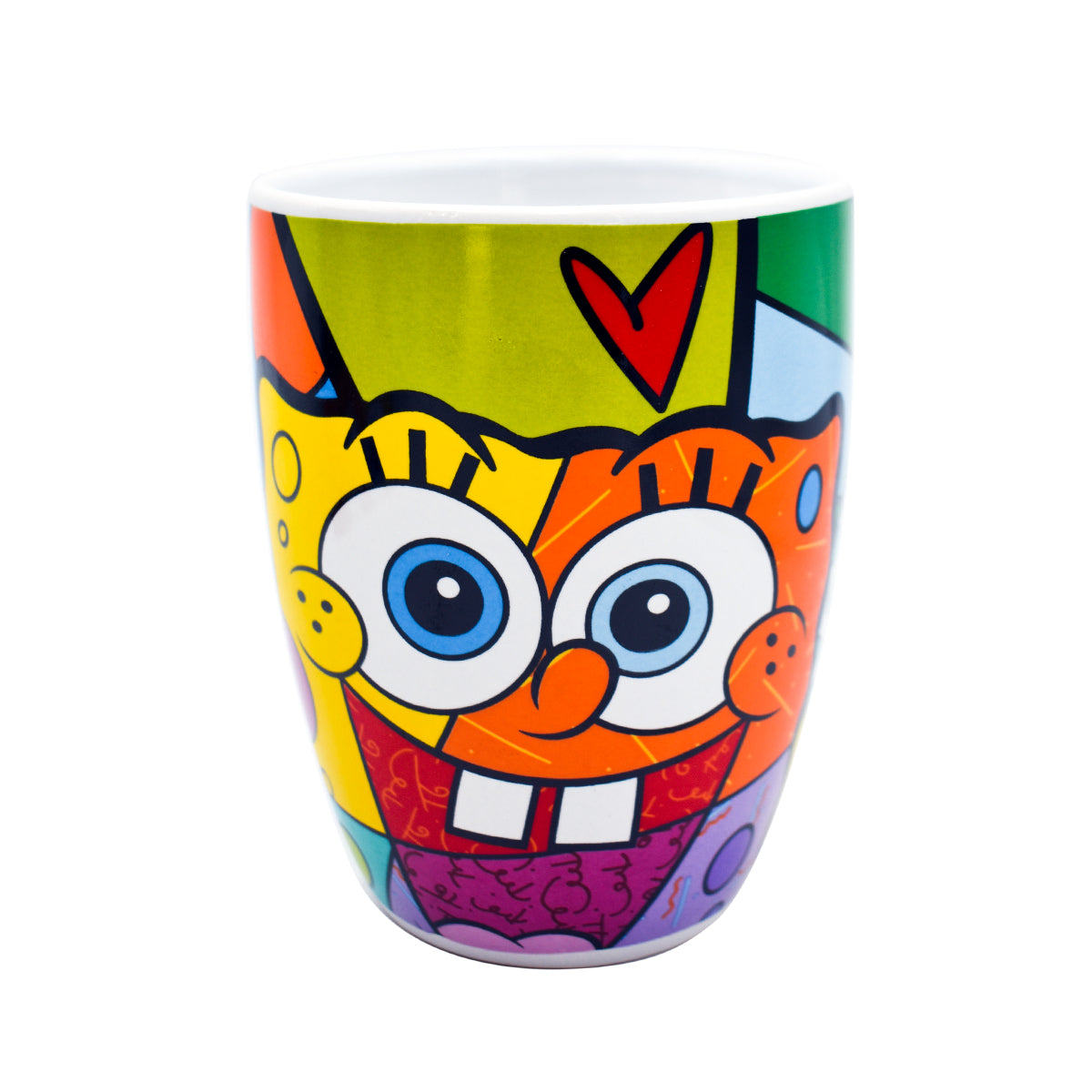 Taza Blanca con Caja de Regalo Fun Kids Nickelodeon Bob Esponja Romero Britto Ceramica 473ml