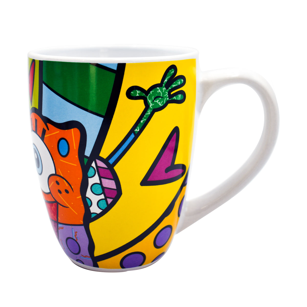 Taza Blanca con Caja de Regalo Fun Kids Nickelodeon Bob Esponja Romero Britto Ceramica 473ml