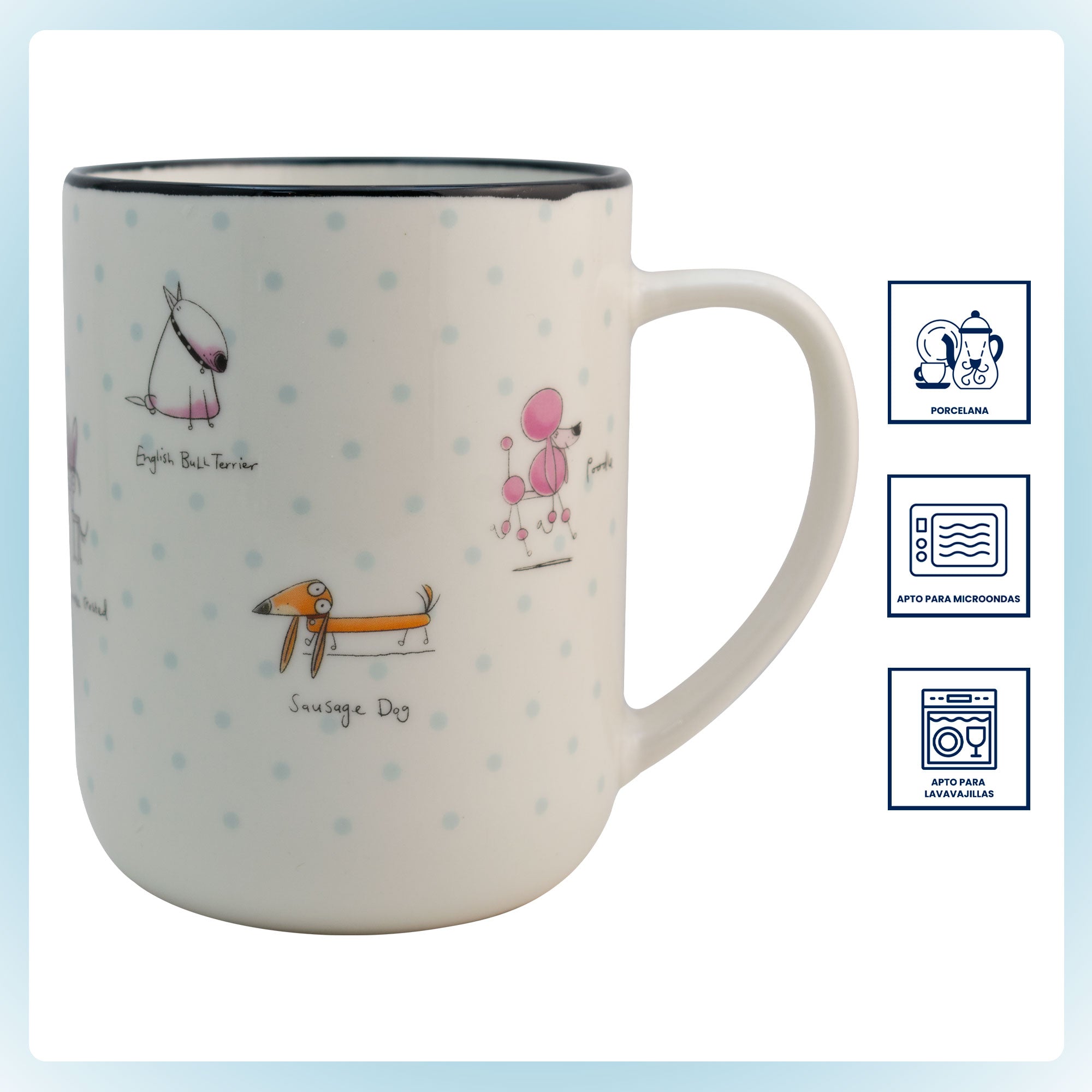 Taza de Porcelana Top Choice GNOMO PERROS Y GATOS 620ml