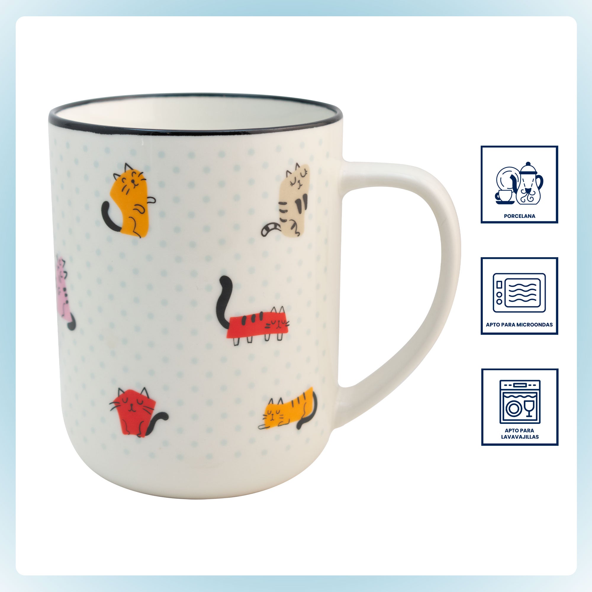 Taza de Porcelana Top Choice GNOMO PERROS Y GATOS 620ml