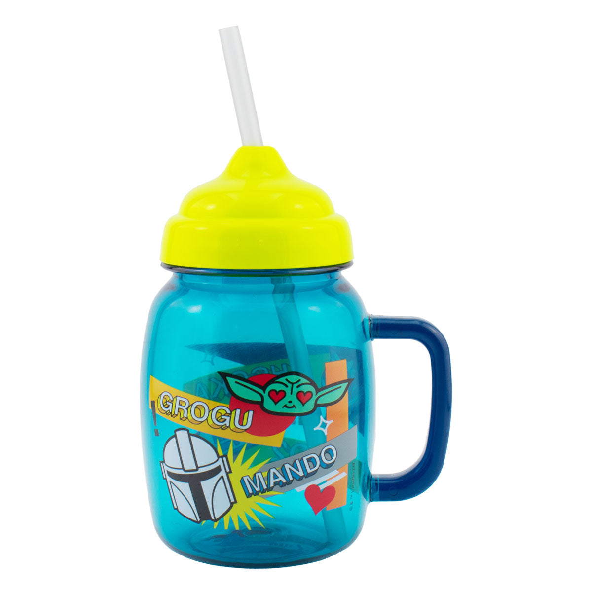 Fun Kids Vaso Infantil de Plástico con Tapa y Popote Diseño Star Wars 450ml