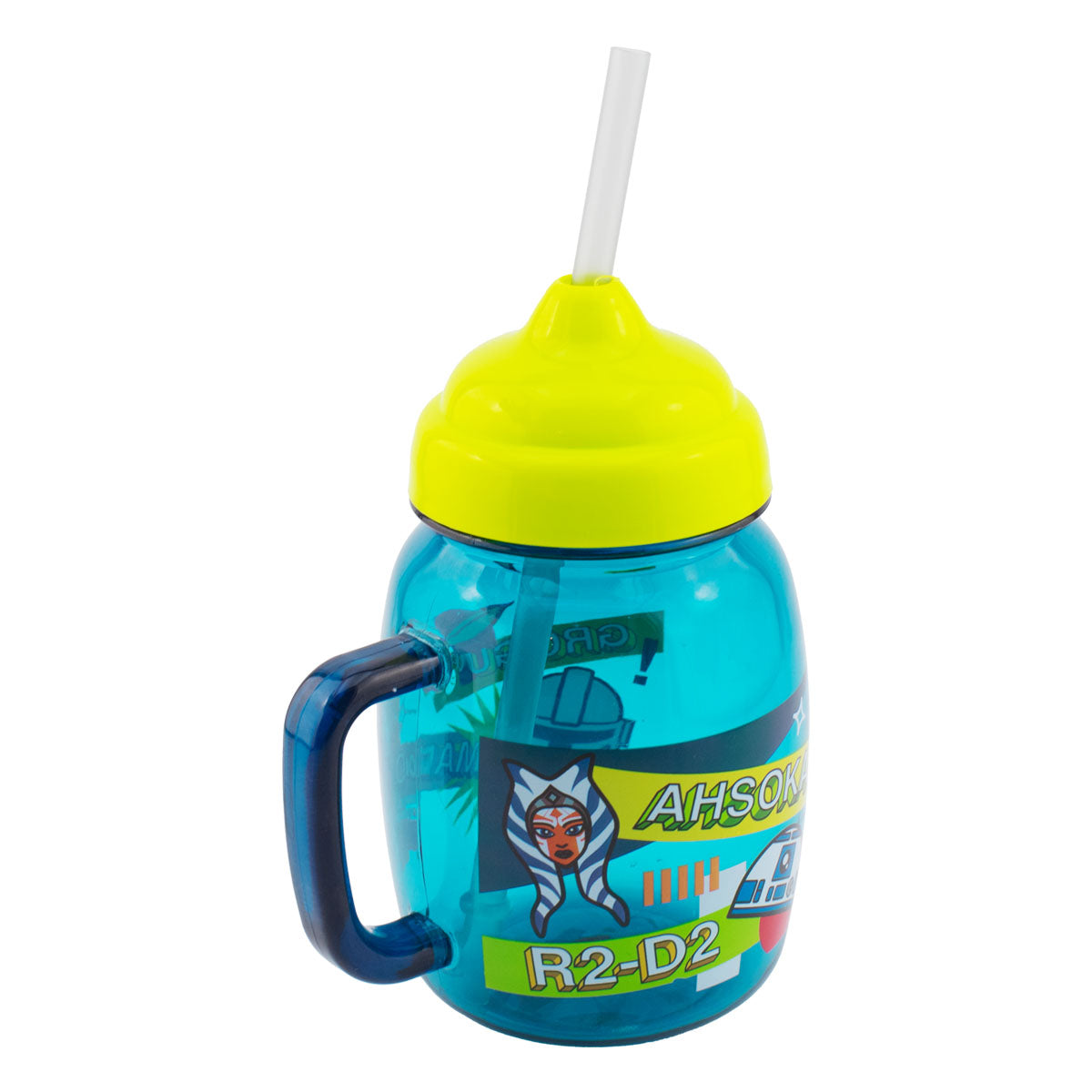 Fun Kids Vaso Infantil de Plástico con Tapa y Popote Diseño Star Wars 450ml