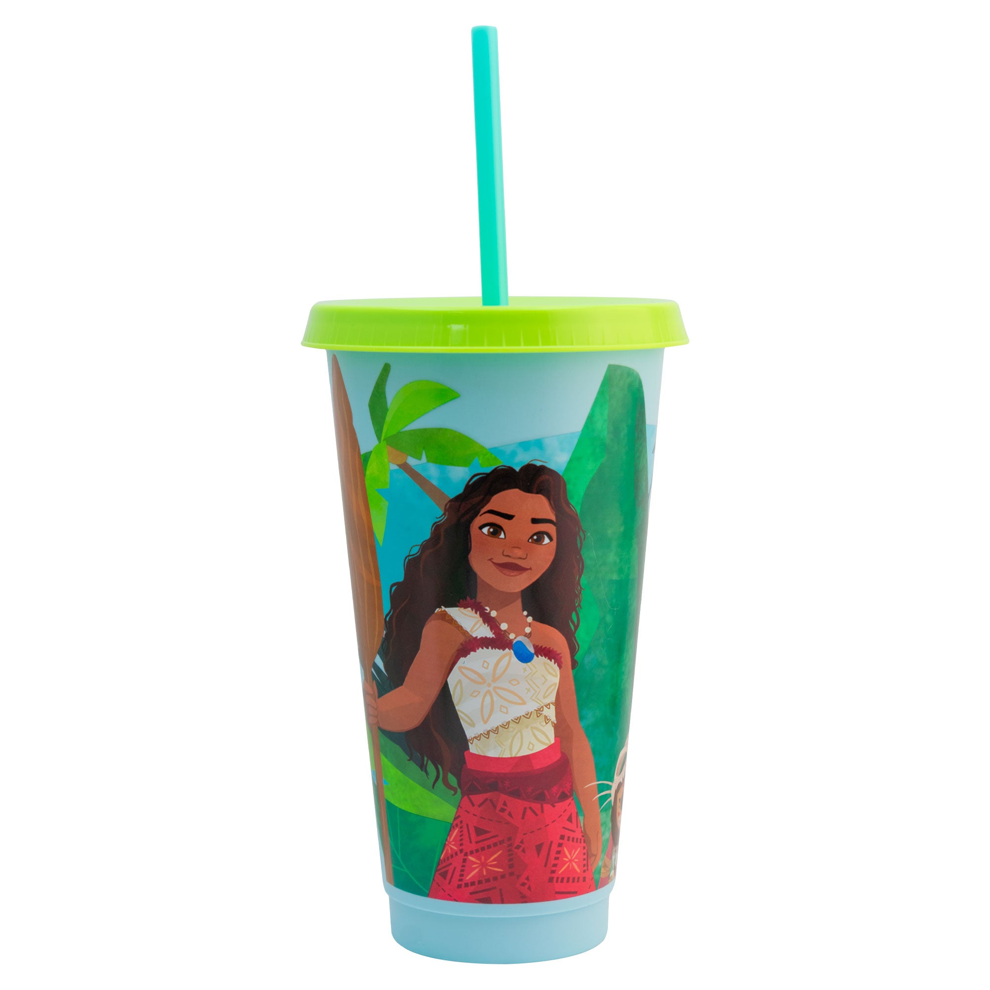 Vaso de Plástico con Tapa y Popote Personajes Animados 750ml