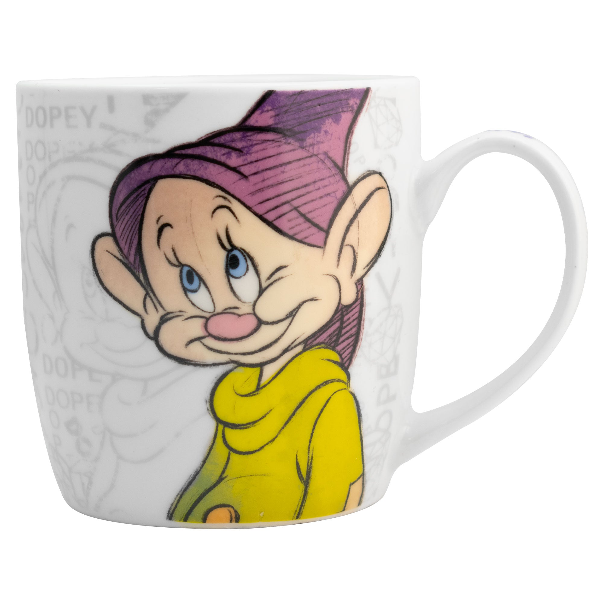 Taza de Cerámica con Tapa y Caja de Regalo Disney Blanca Nieves Gruñón y Tontín 385ml