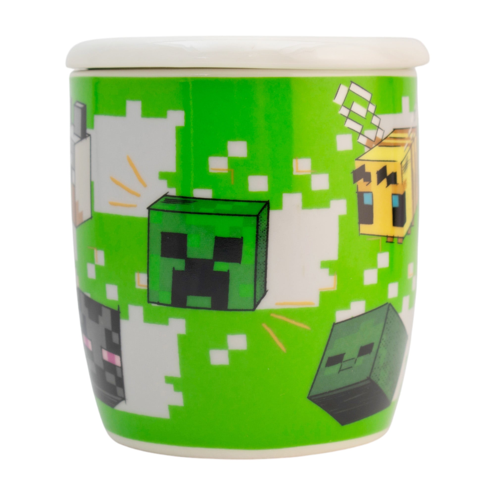 Taza de Cerámica con Tapa y Caja de Regalo Minecraft 385ml