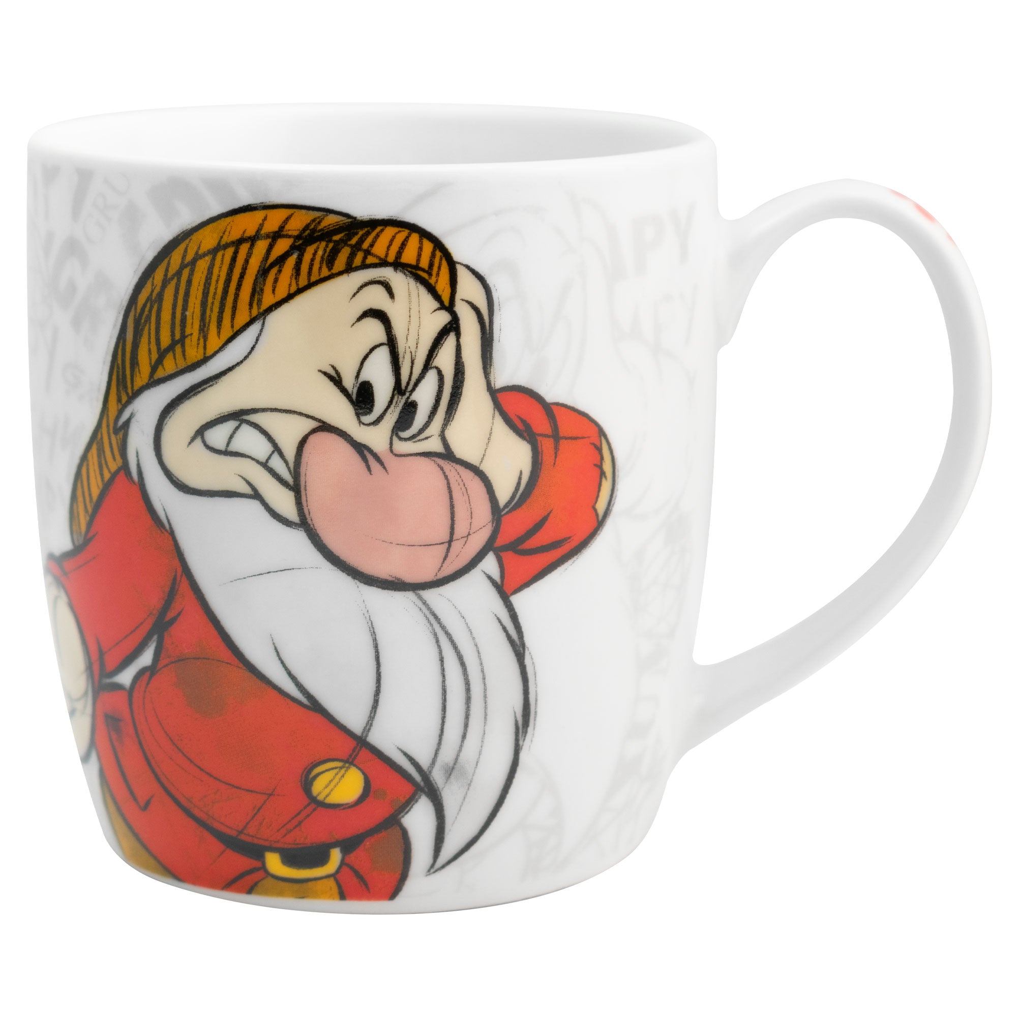 Taza de Cerámica con Tapa y Caja de Regalo Disney Blanca Nieves Gruñón y Tontín 385ml