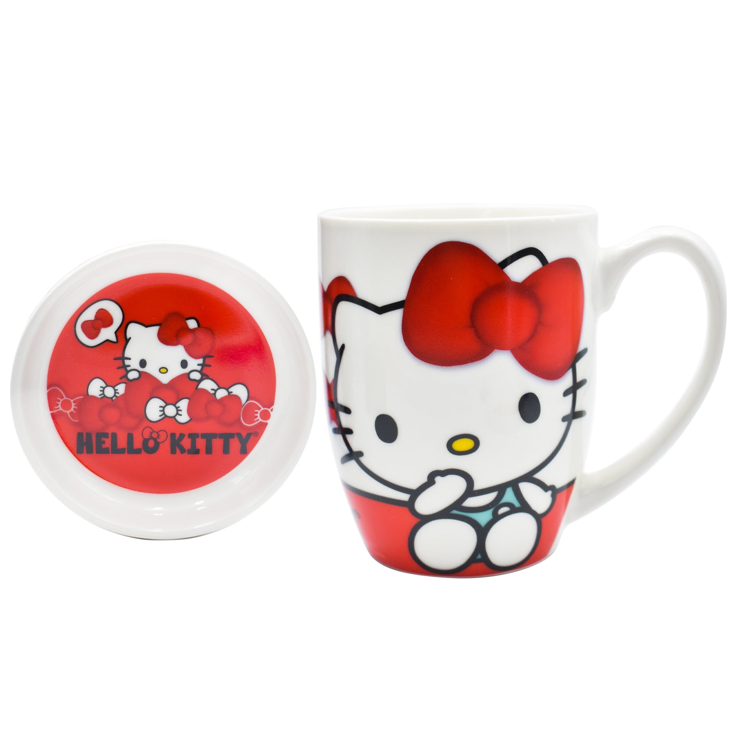 Taza de Porcelana con Tapa Fun Kids Hello Kitty 385ml