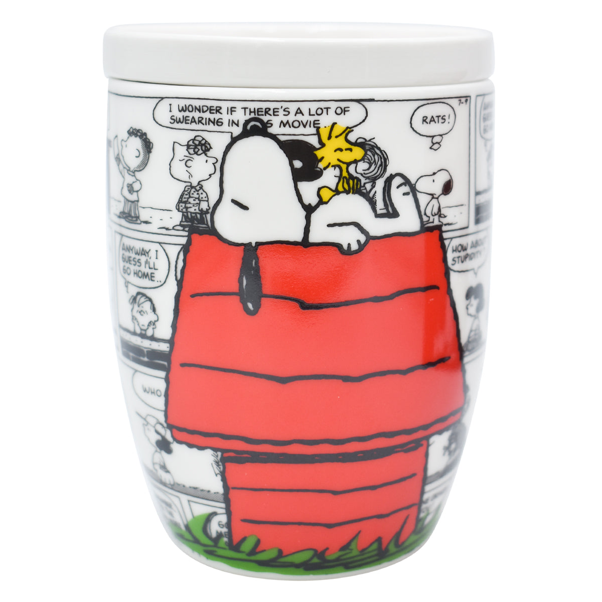 Taza Blanca con Tapa y Caja de Regalo Fun Kids Peanuts Snoopy Porcelana 354ml
