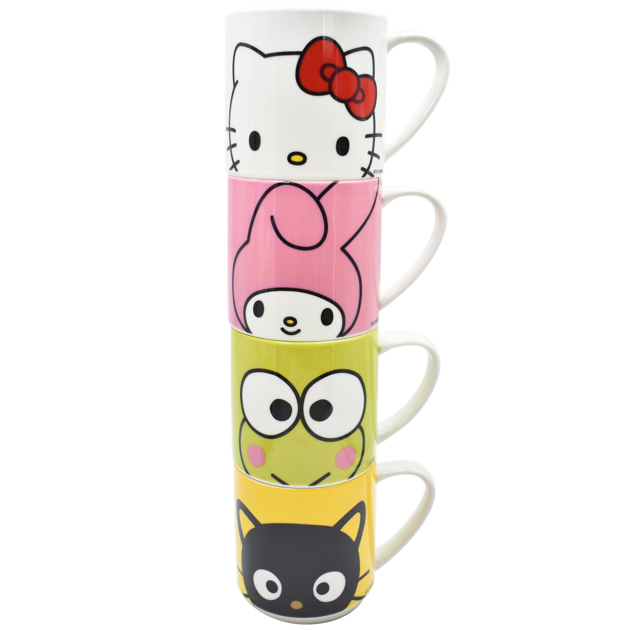 Juego de Tazas de Porcelana Apilables Fun Kids Sanrio Hello Kitty & Friends 330ml 4 pzas