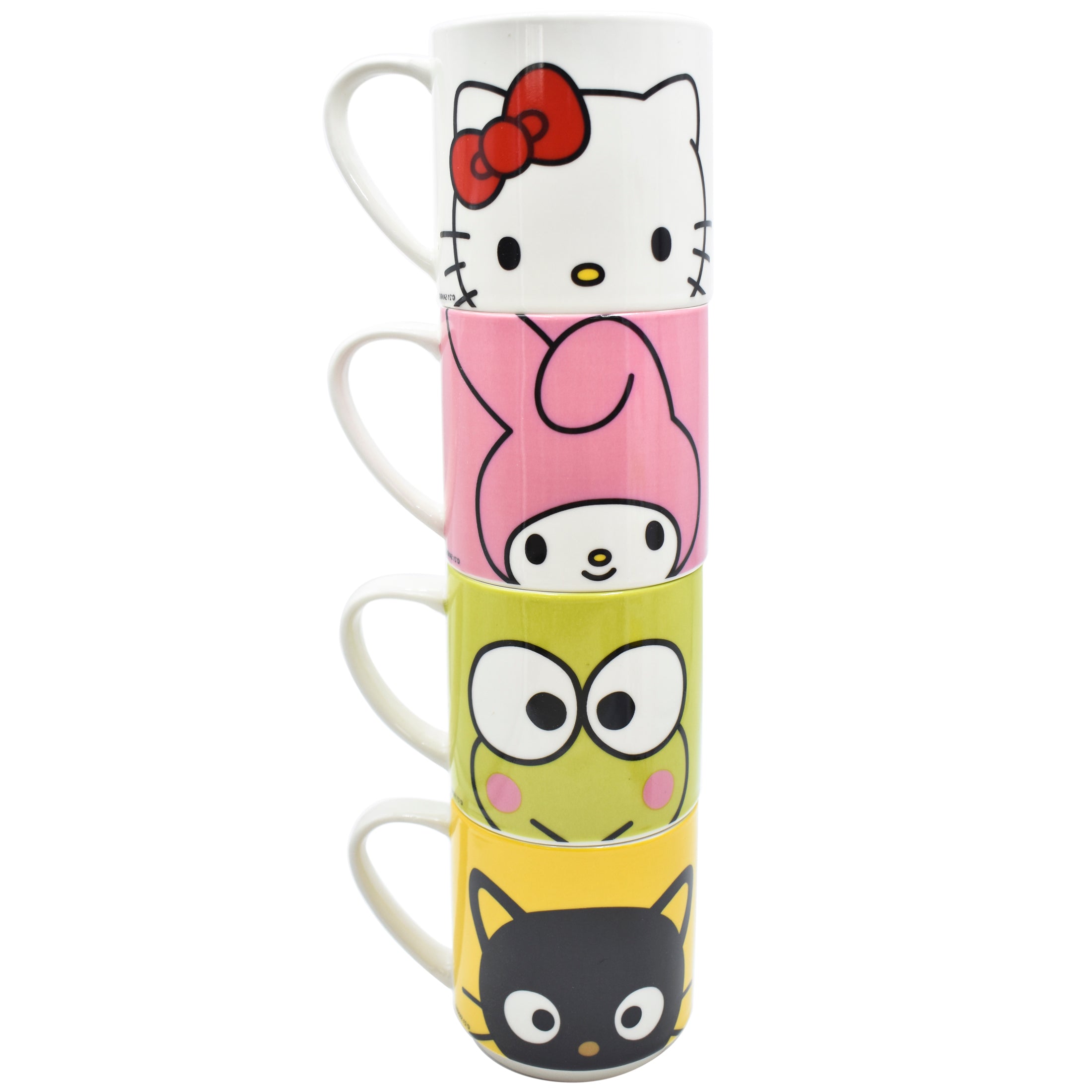 Juego de Tazas de Porcelana Apilables Fun Kids Sanrio Hello Kitty & Friends 330ml 4 pzas