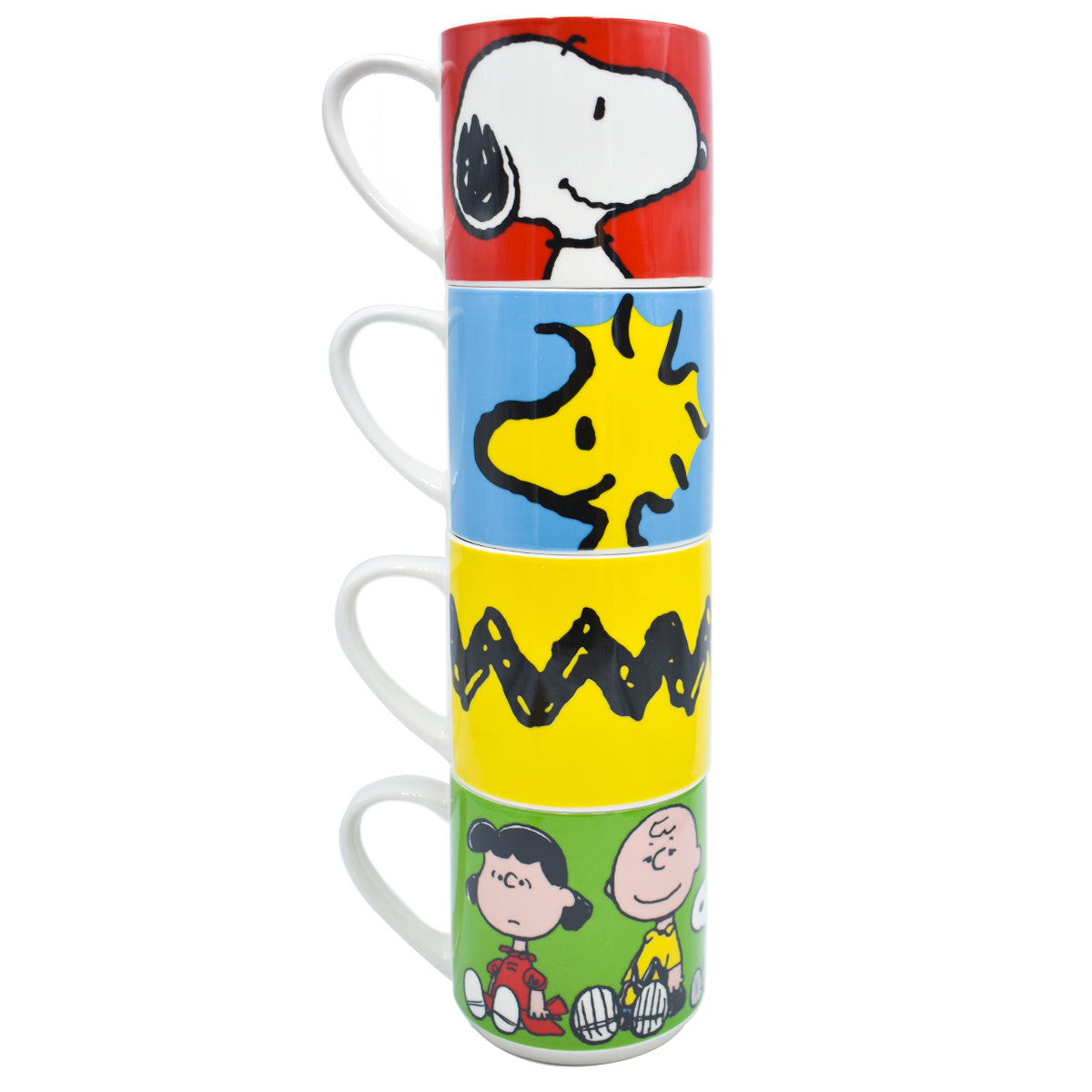 Juego de Tazas de Porcelana Apilables Fun Kids Peanuts Snoopy 330ml 4pzas