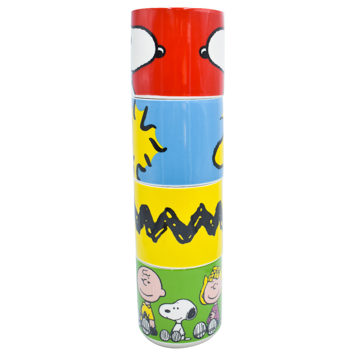 Juego de Tazas de Porcelana Apilables Fun Kids Peanuts Snoopy 330ml 4pzas