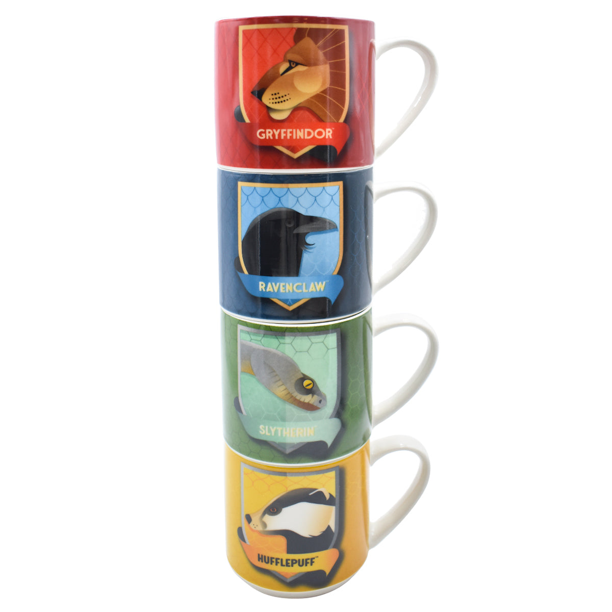 Juego de Tazas de Porcelana Apilables Fun kids Harry Potter Casas y Alumnos de Hogwarts 330ml 4pz