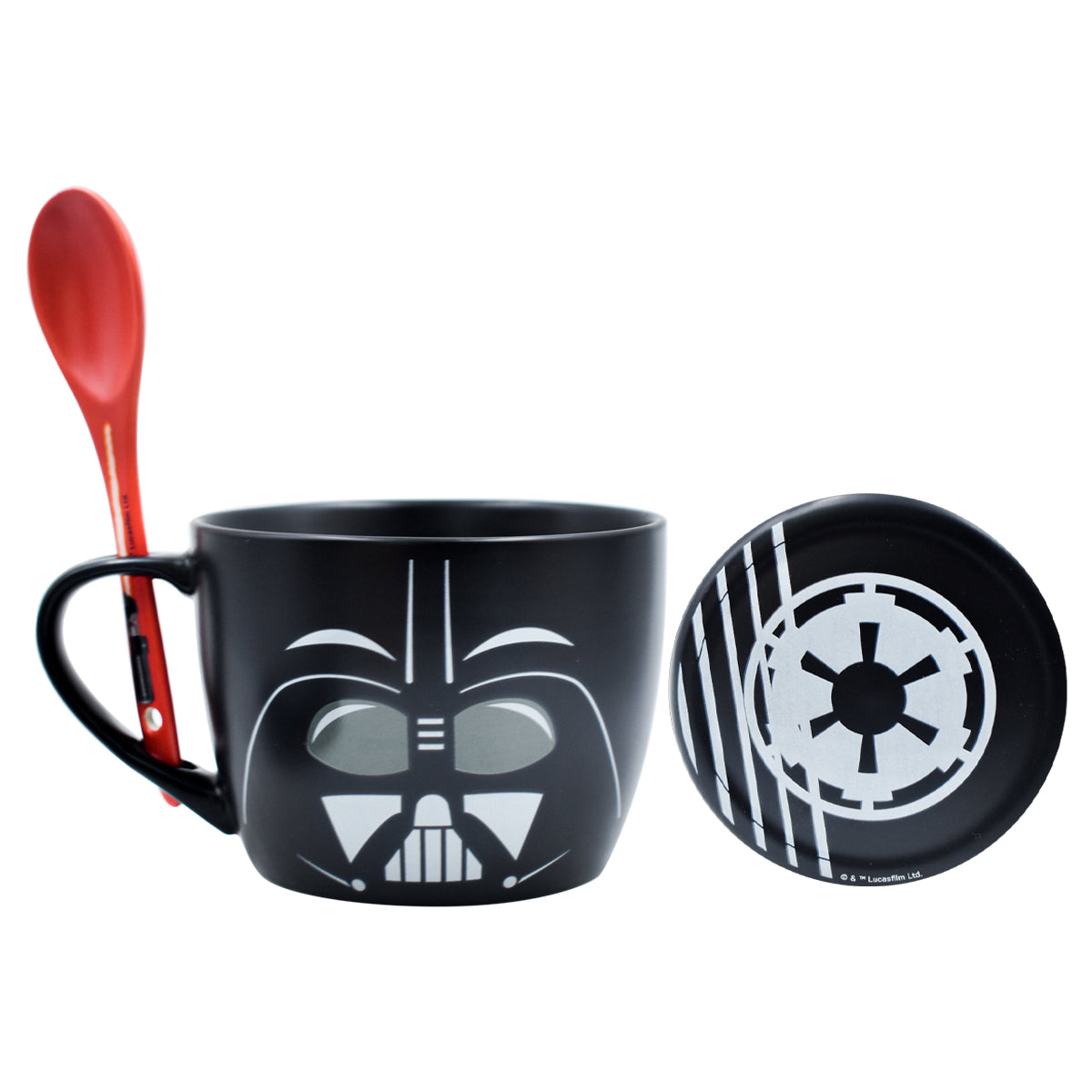 Taza de Porcelana con Tapa y Cuchara Fun Kids Disney Star Wars Darth Vader 580ml