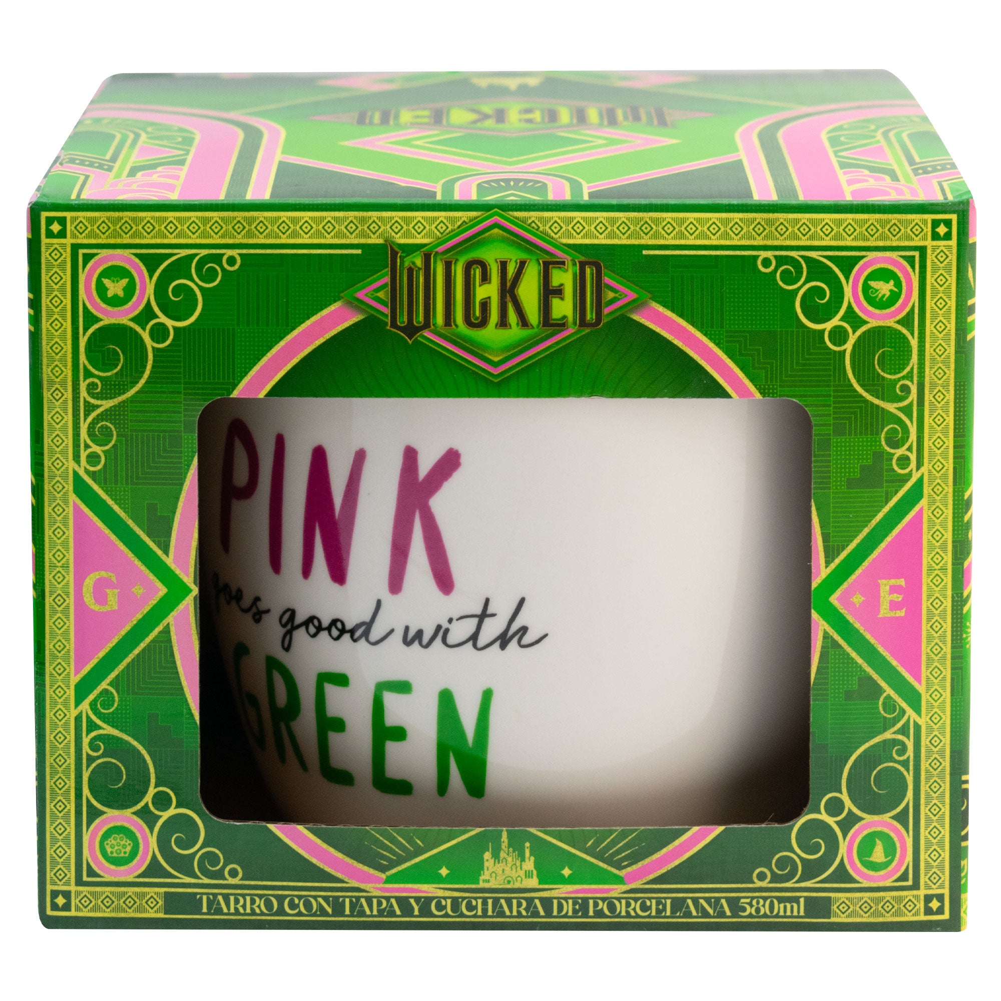 Taza de Porcelana con Tapa, Cuchara y Caja de Regalo Wicked 580ml