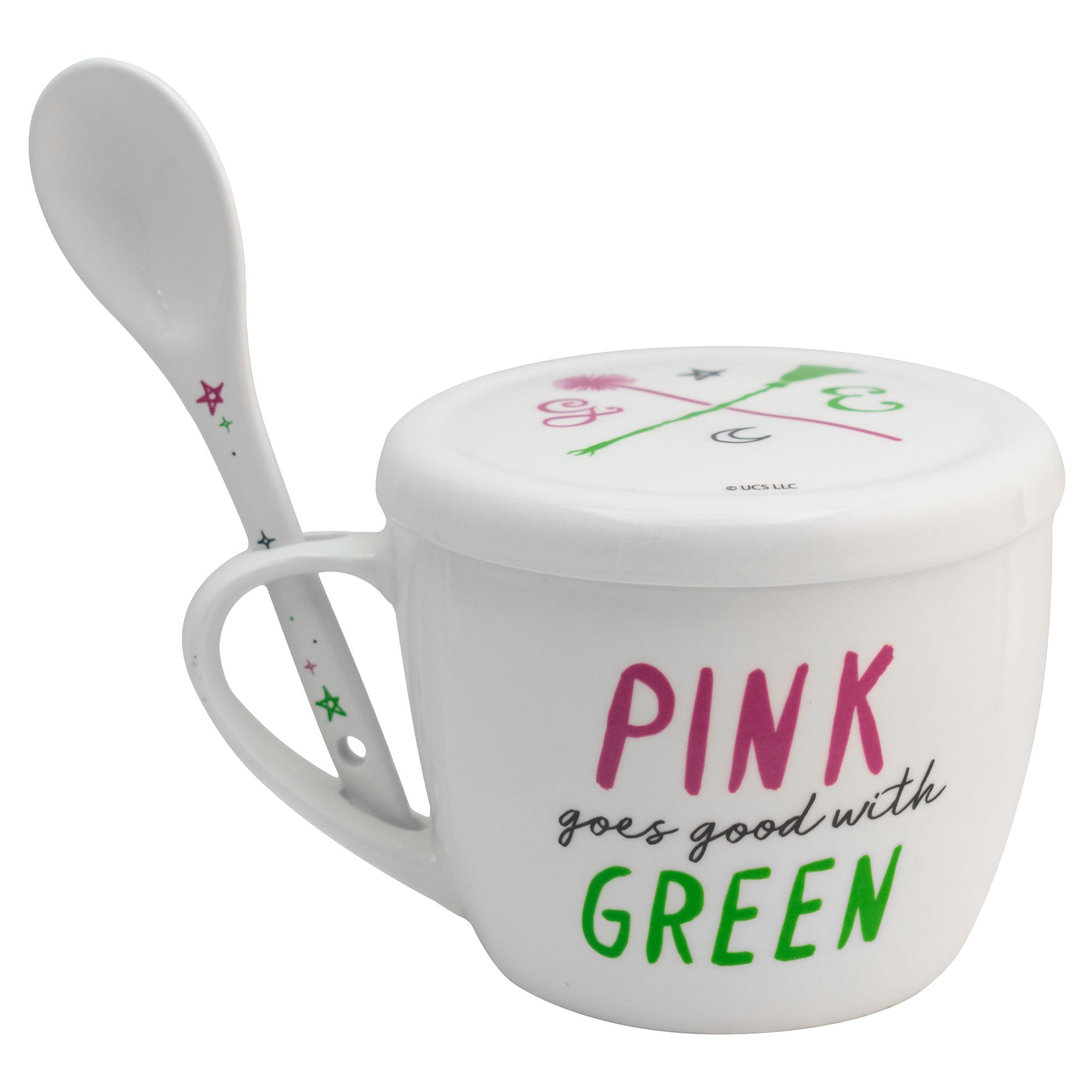 Taza de Porcelana con Tapa, Cuchara y Caja de Regalo Wicked 580ml