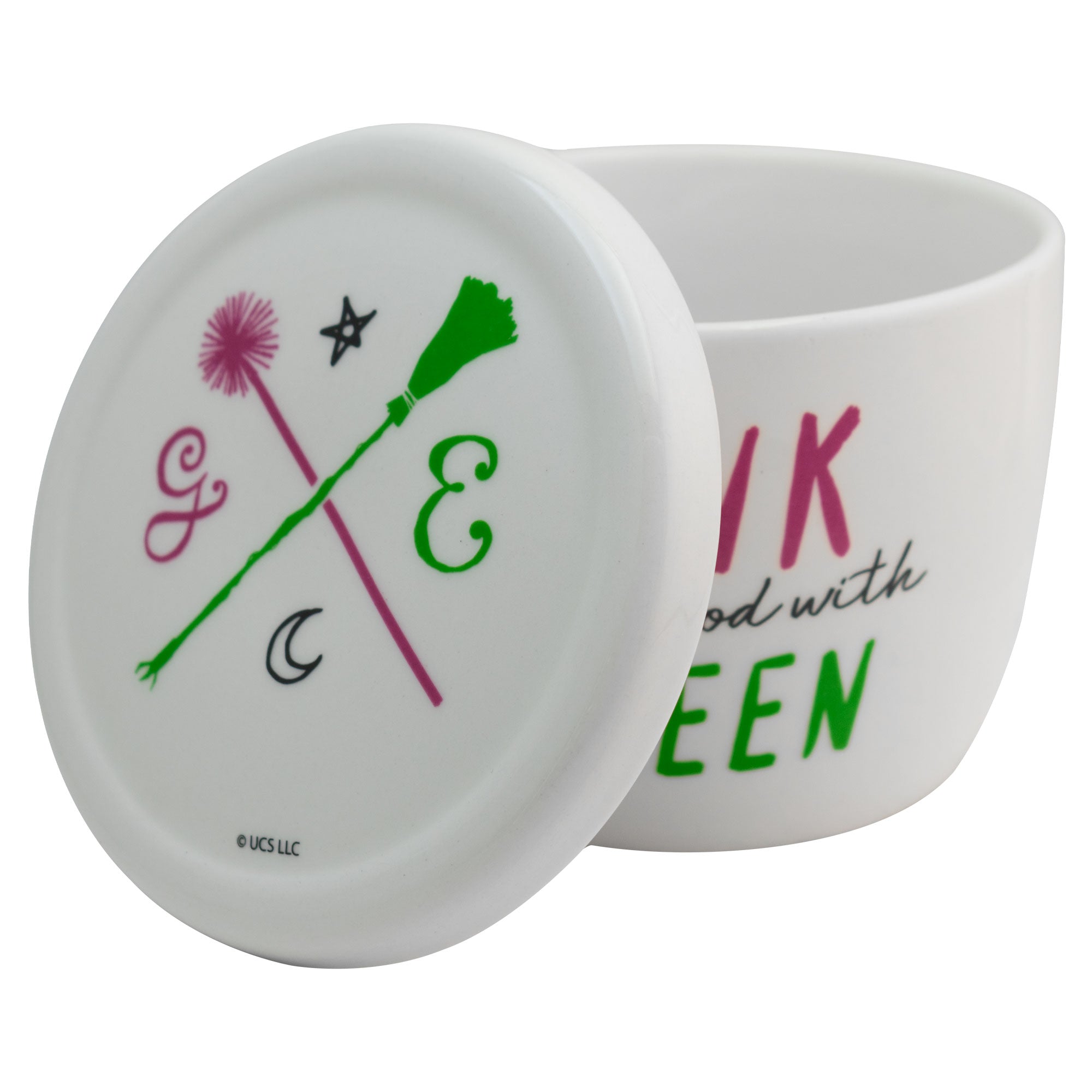 Taza de Porcelana con Tapa, Cuchara y Caja de Regalo Wicked 580ml