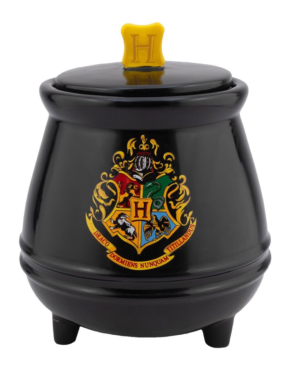 Frasco de Cerámica Dulcero Galletero Negro con Tapa Hermético Fun Kids Harry Potter Caldero 1Lt