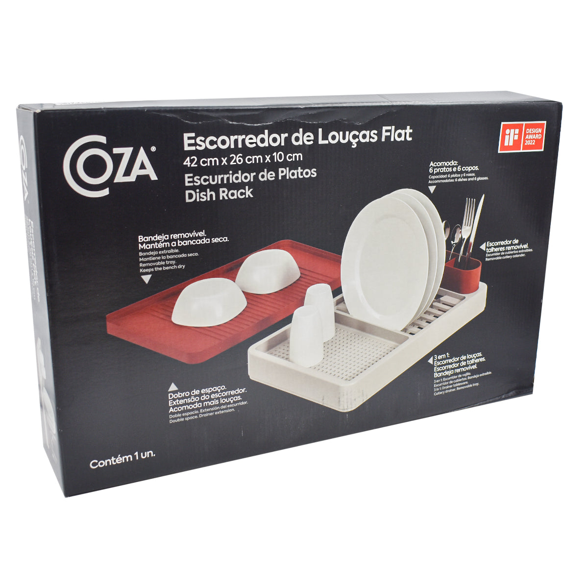 Coza Escurridor de Platos Compacto 3 en 1 Dish Rack