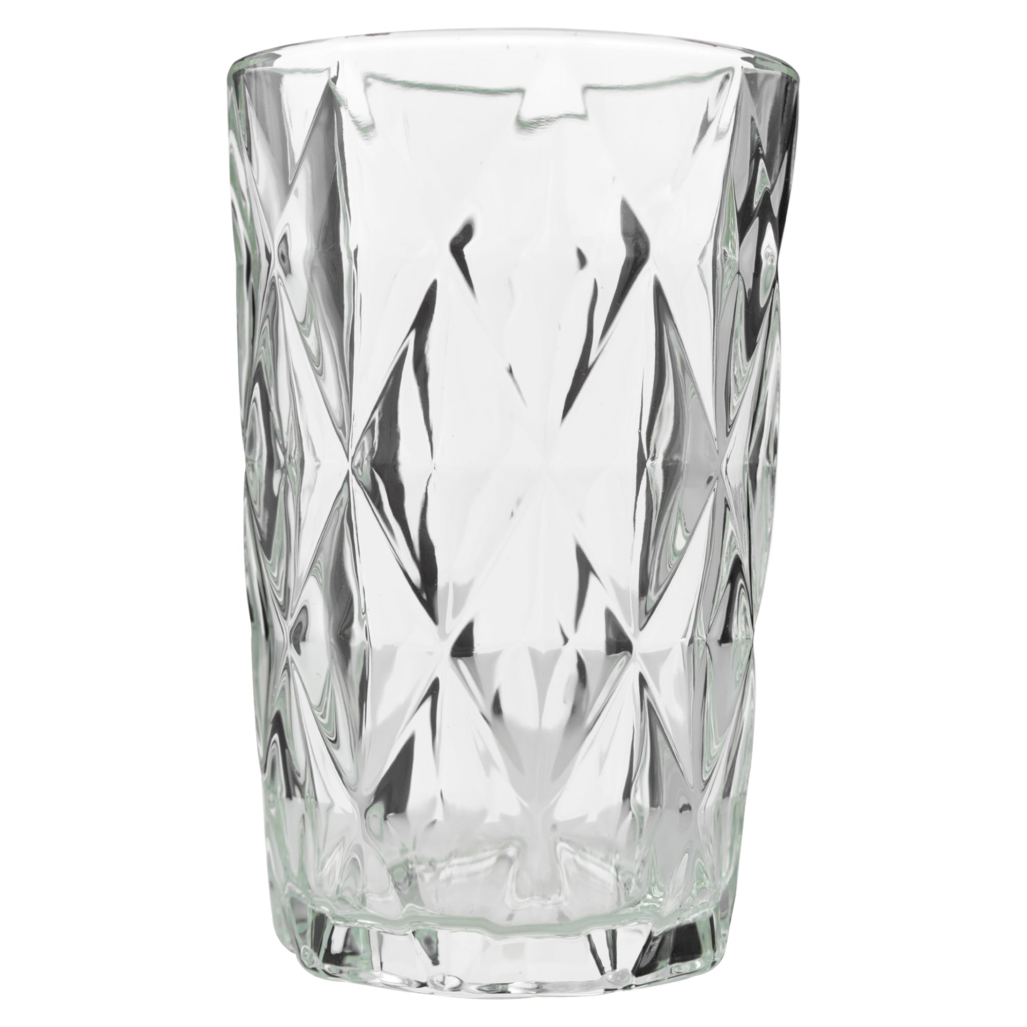 Set 6 Vasos Transparente Relieve Diamante Highball De Vidrio 354ml