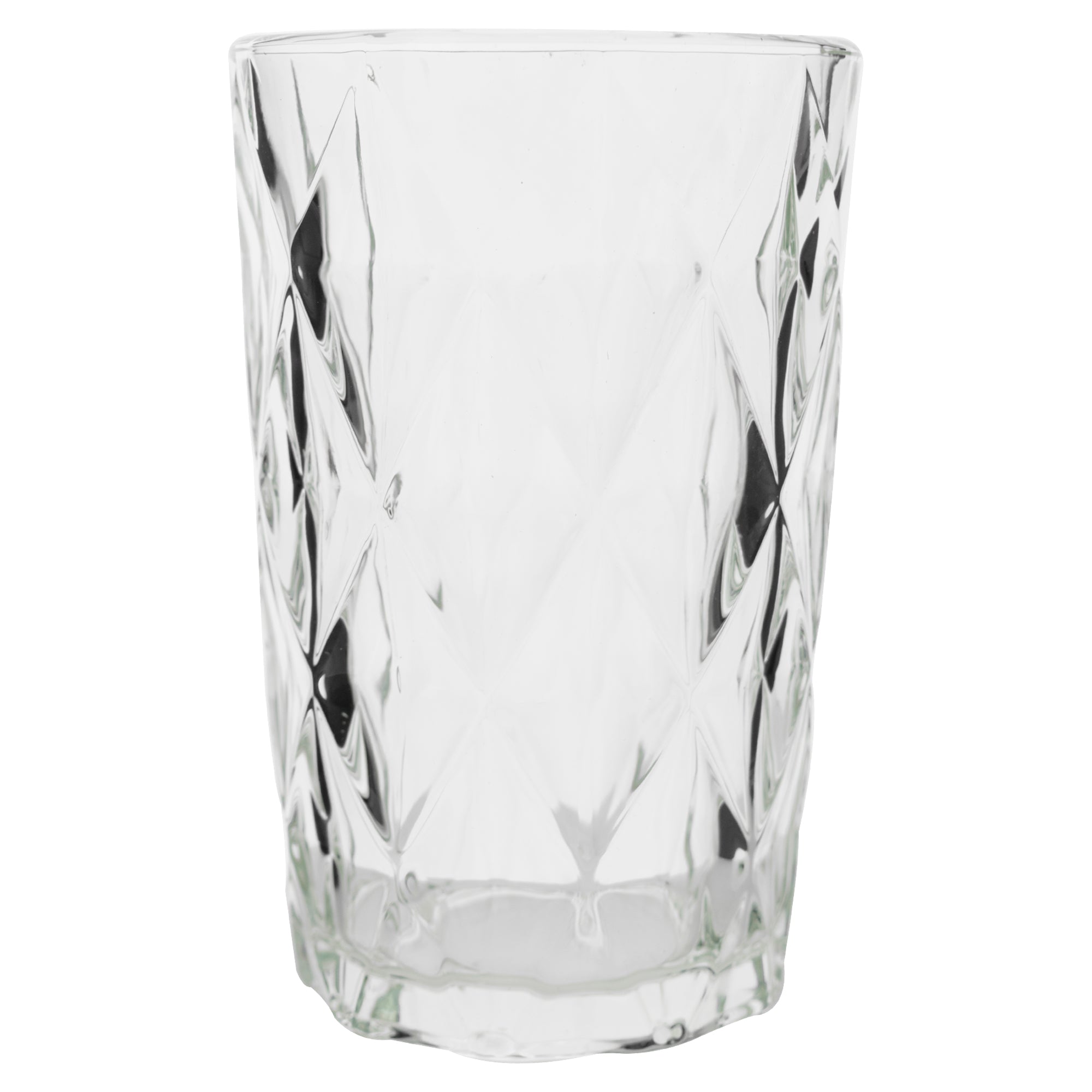 Set 6 Vasos Transparente Relieve Diamante Highball De Vidrio 354ml