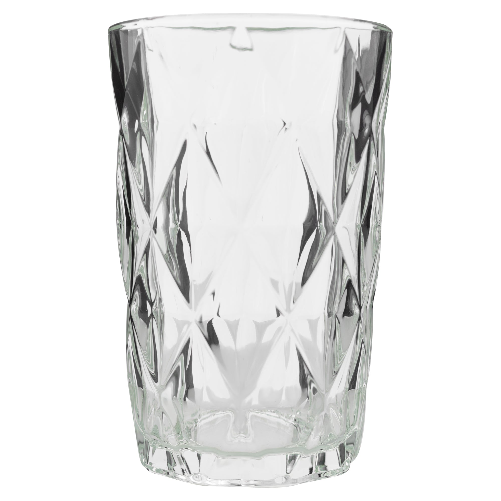 Set 6 Vasos Transparente Relieve Diamante Highball De Vidrio 354ml