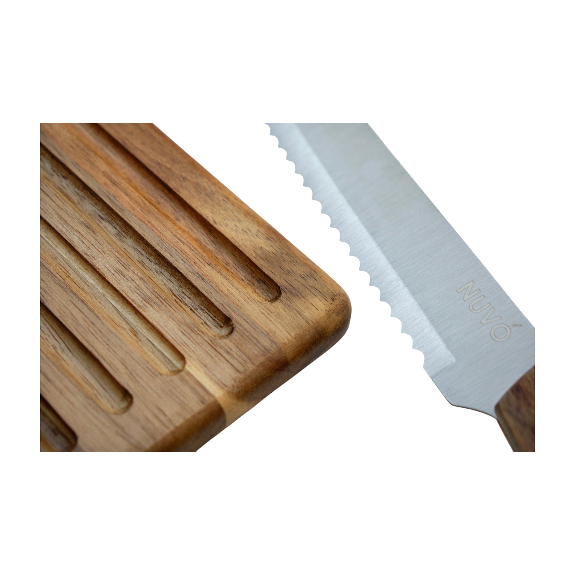 Juego de Cuchillo para Pan con Tabla de Madera NUVÓ