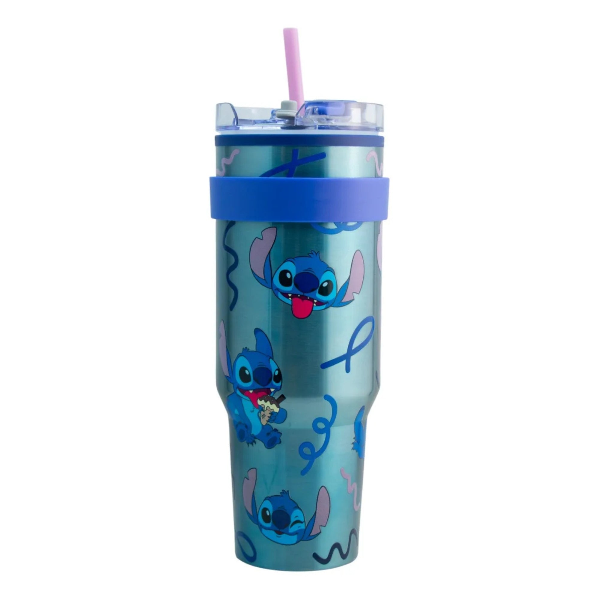 Termo de Acero Inoxidable con Doble Pared, Tapa Doble y Popote Distintos Personajes 1.2 Lt