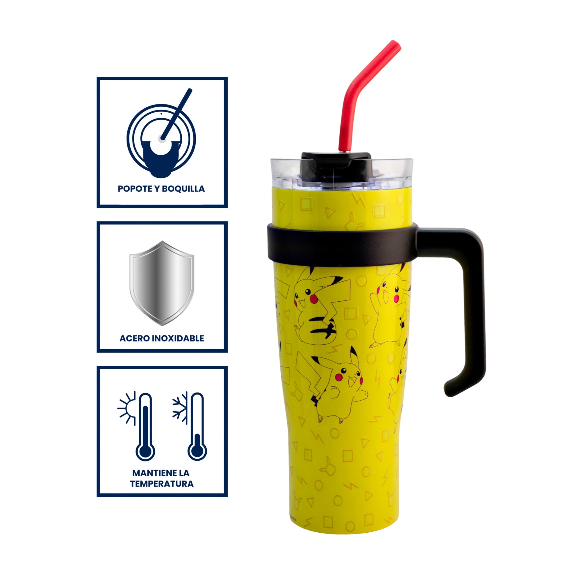 Termo de Acero Inoxidable con Doble Pared Tapa Doble Personajes 1.2 Litros