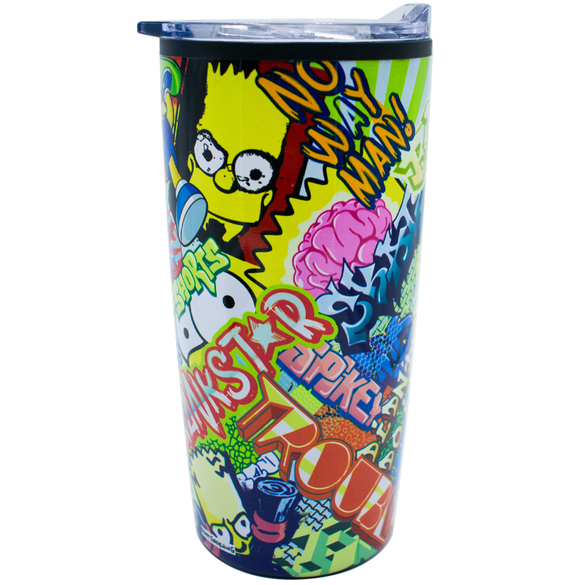 Termo de Acero Inoxidable con Doble Pared y Tapa Transparente Fun Kids Disney The Simpsons 450ml