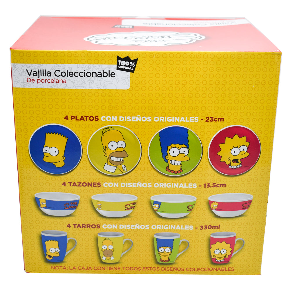 Vajilla de Porcelana Fun Kids Los Simpson 12 piezas
