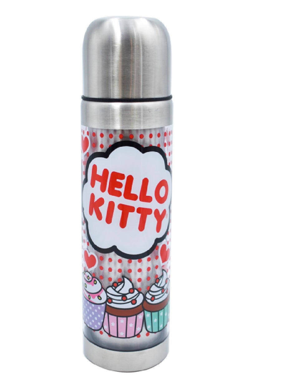 Termo de Acero Inoxidable Tipo Bala con Doble Pared Hello Kitty 500ml