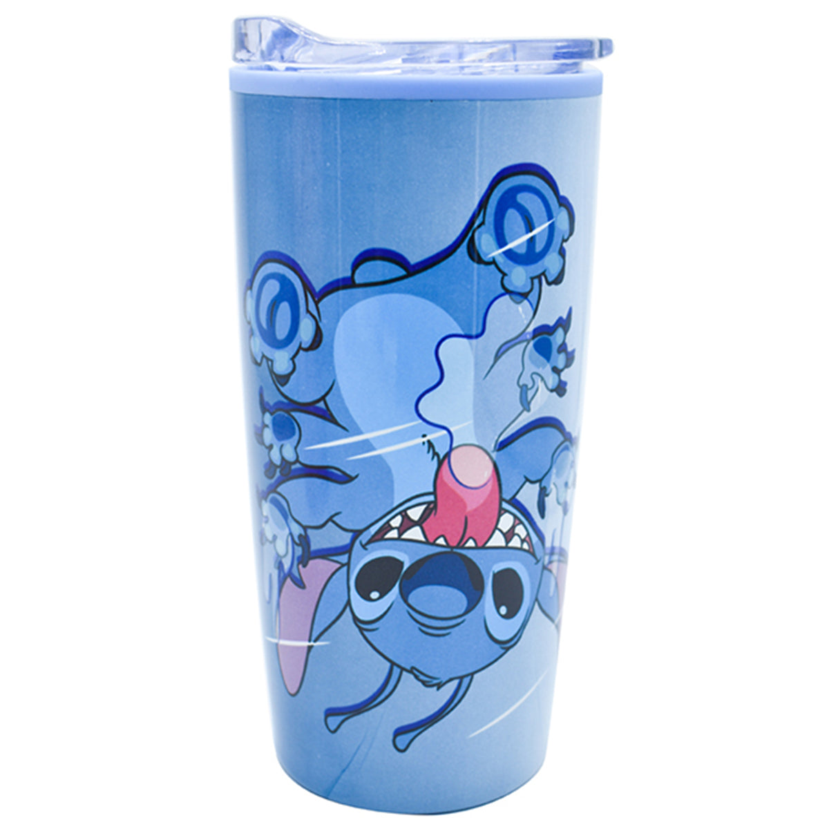 Termo de Acero Inoxidable con Doble Pared y Tapa Transparente Fun Kids Disney Stitch 450ml