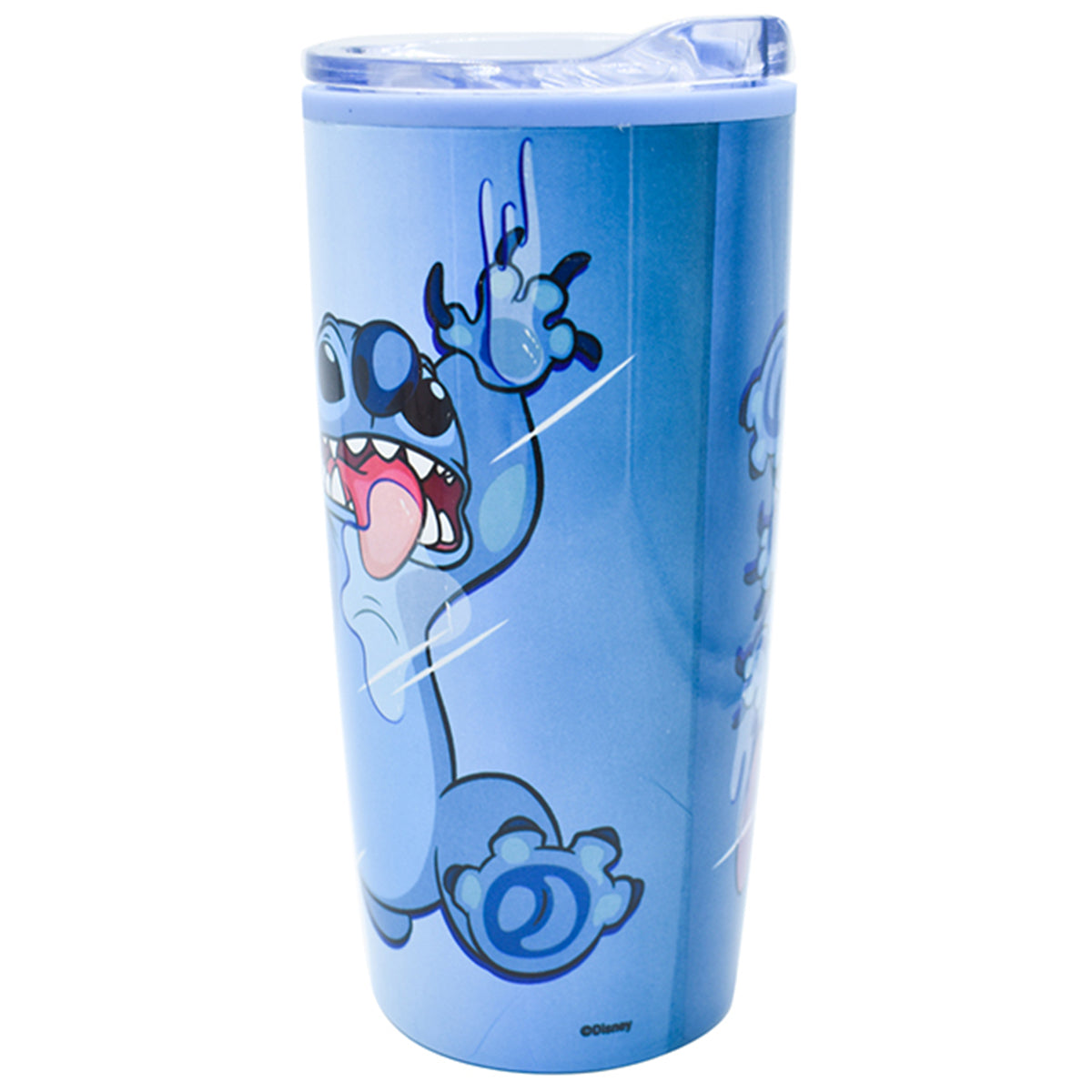 Termo de Acero Inoxidable con Doble Pared y Tapa Transparente Fun Kids Disney Stitch 450ml