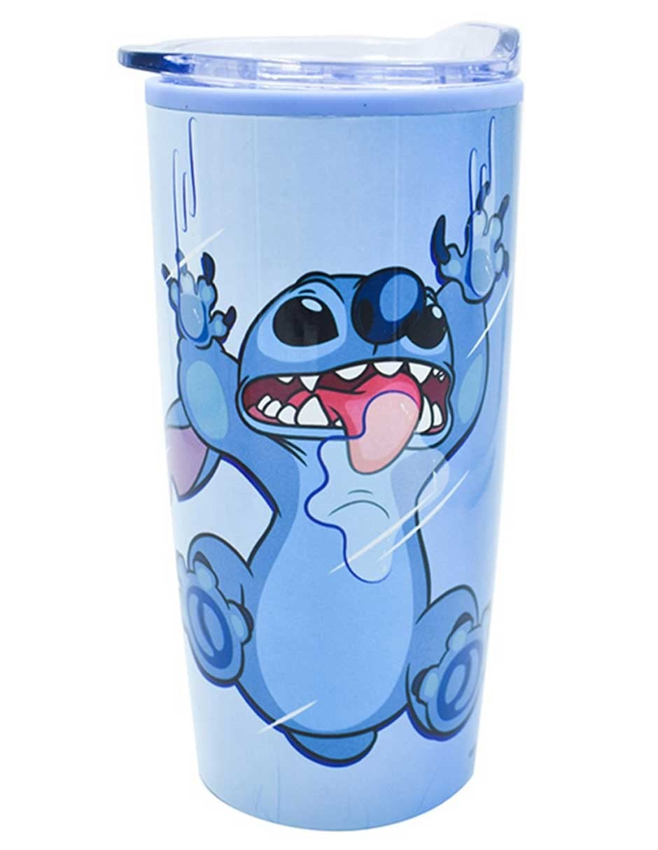 Termo de Acero Inoxidable con Doble Pared y Tapa Transparente Fun Kids Disney Stitch 450ml