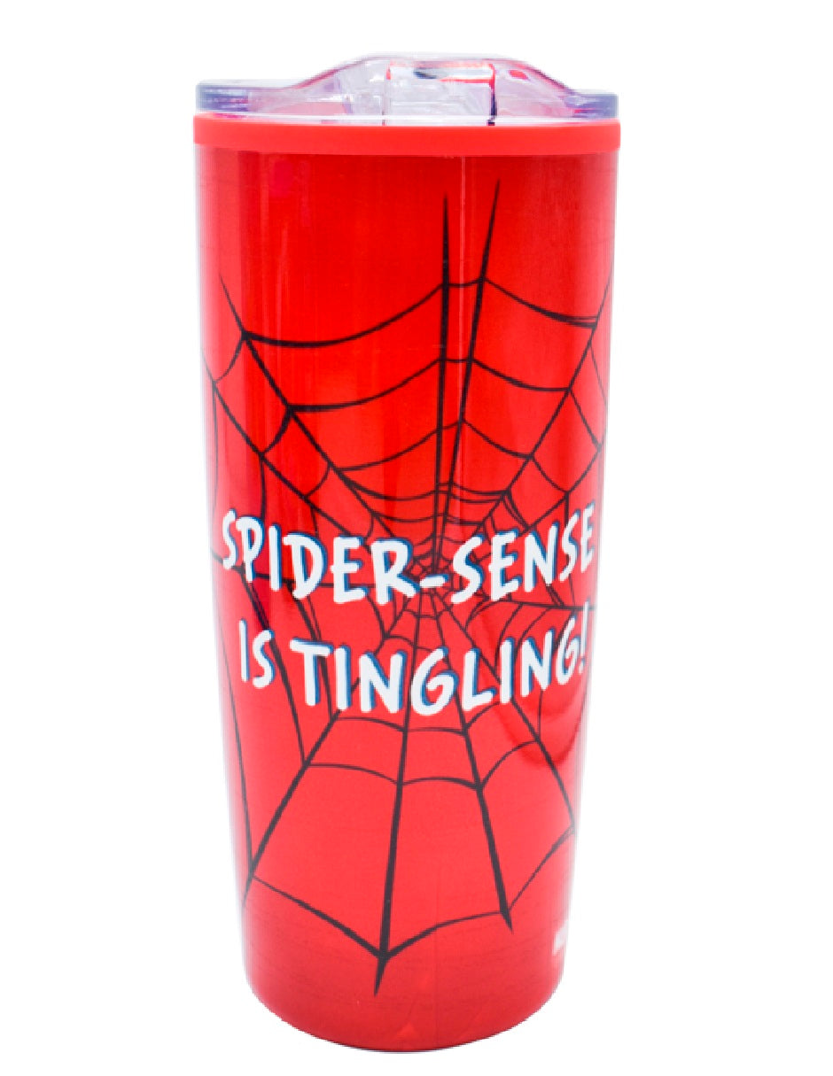 Termo de Acero Inoxidable con Doble Pared y Tapa Deslizable Fun kids Disney Marvel Spiderman 450ml