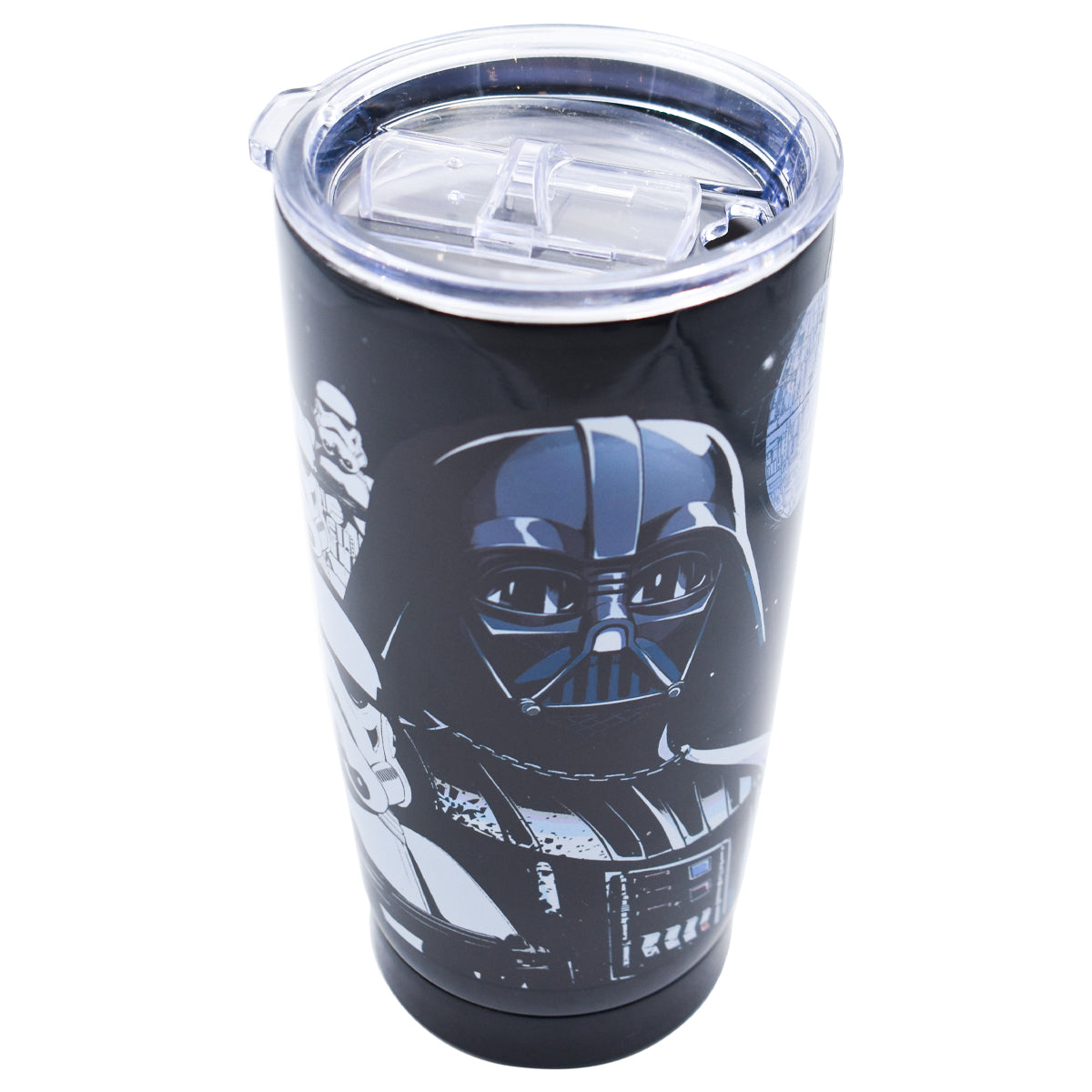 Termo Alto Negro Doble Pared Tapa Transparente Fun Kids Disney Lucas Film Star Wars Darth Vader 580ml