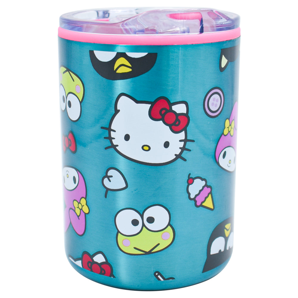 Termo Corto Doble Pared con Tapa Transparente Fun Kids Sanrio Hello Kitty & Friends 350ml