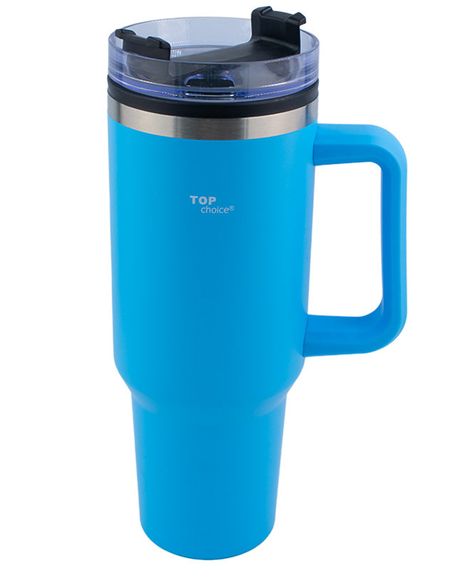 Termo de Acero Inoxidable con Doble Pared, Asa Y Popote Top Chioce 1.2 Lt