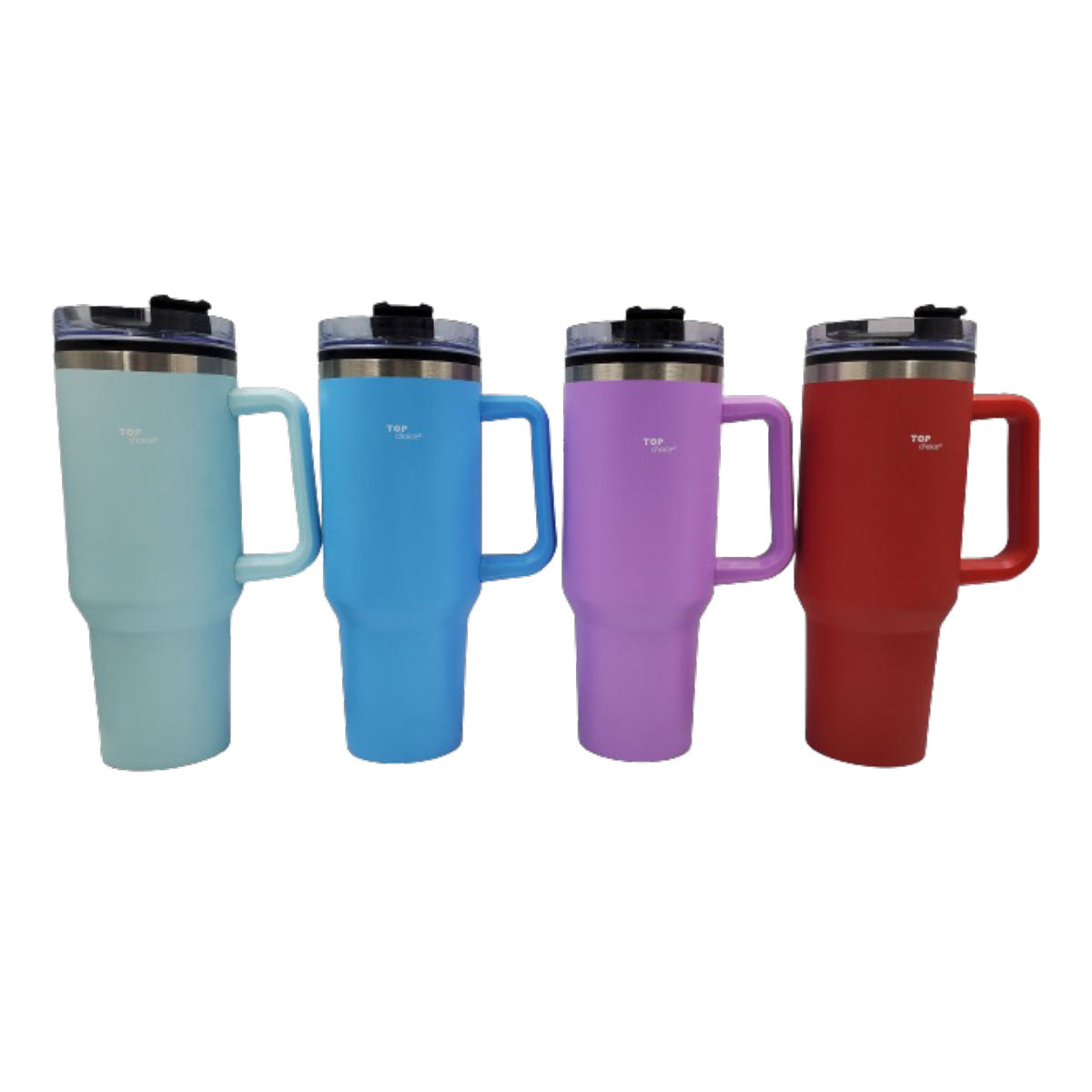 Termo de Acero Inoxidable con Doble Pared, Asa Y Popote Top Chioce 1.2 Lt
