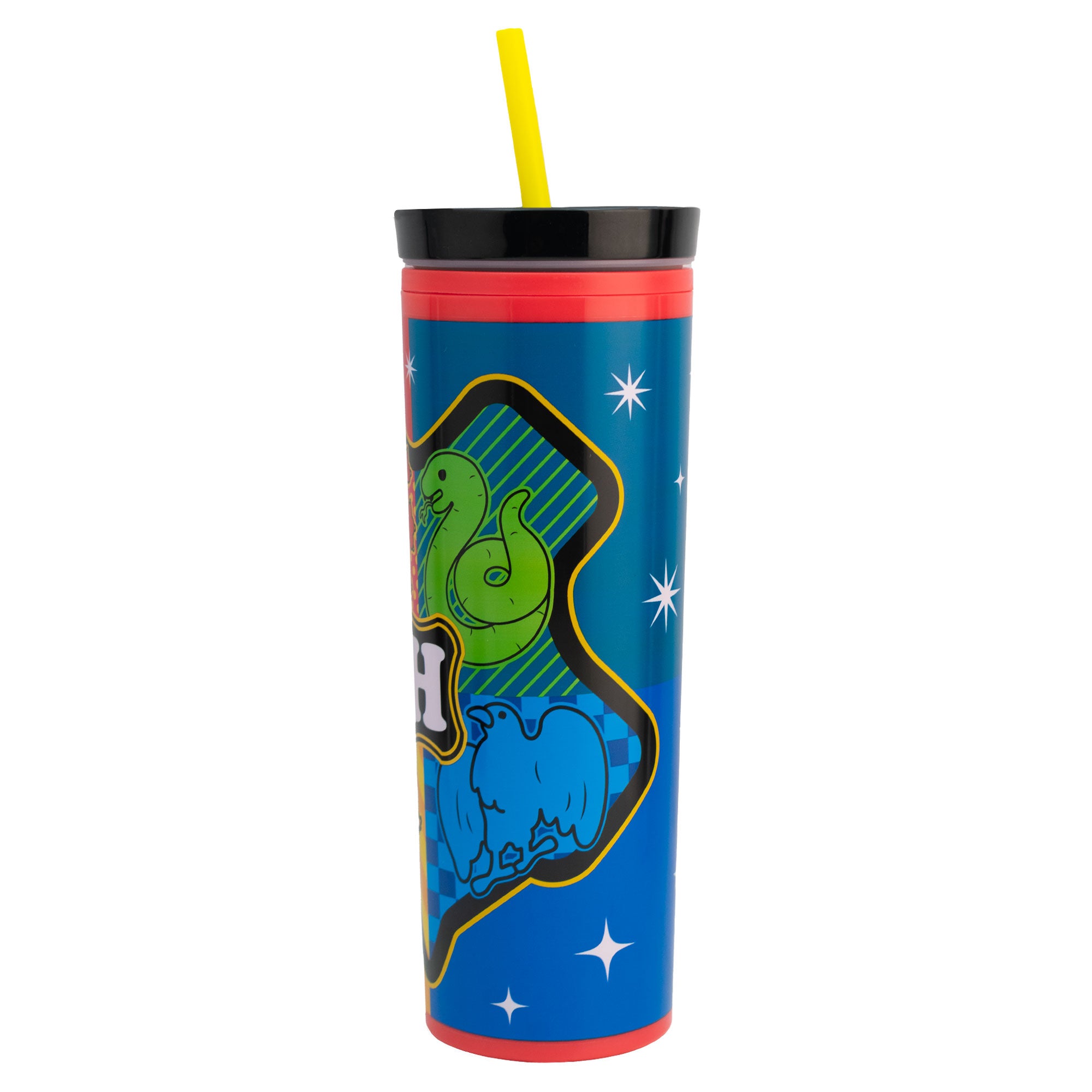 Termo Tipo Vaso con Doble Pared y Popote Personajes Animados 450ml