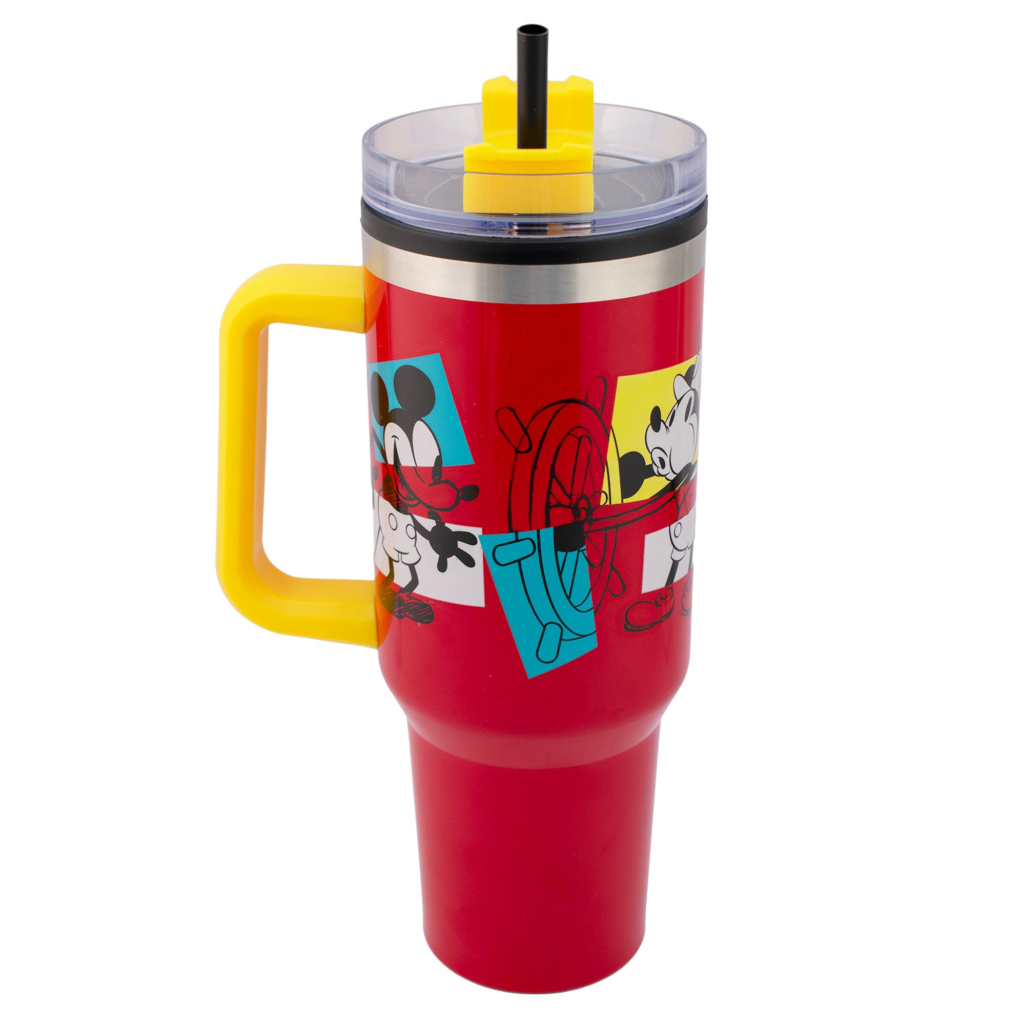 Termo de Acero Inoxidable con Doble Pared, Asa Y Popote Personajes 1.2 L