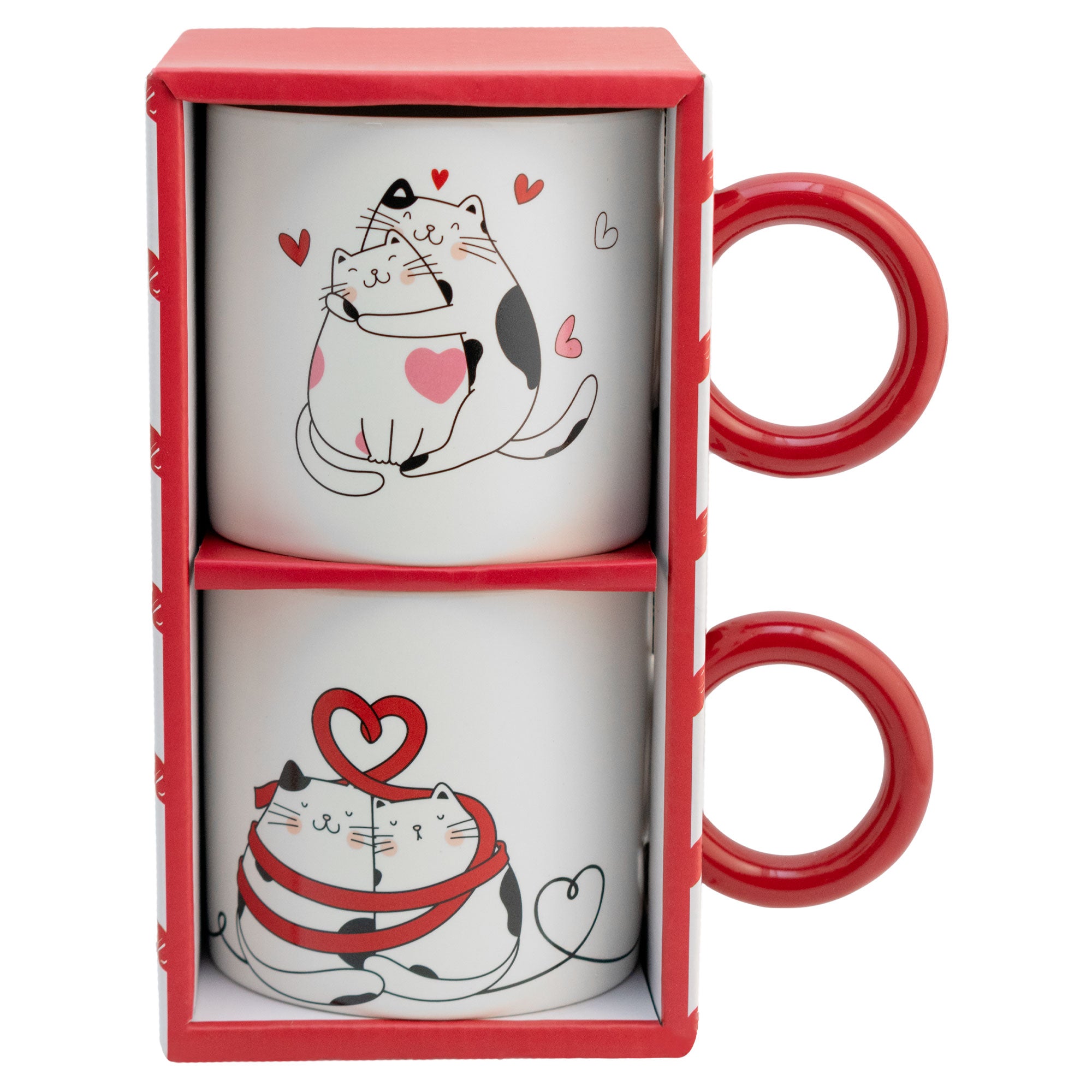 Juego de 2 Tazas de Porcelana con Acabado Mate Con Caja De Regalo LOVE 330ml