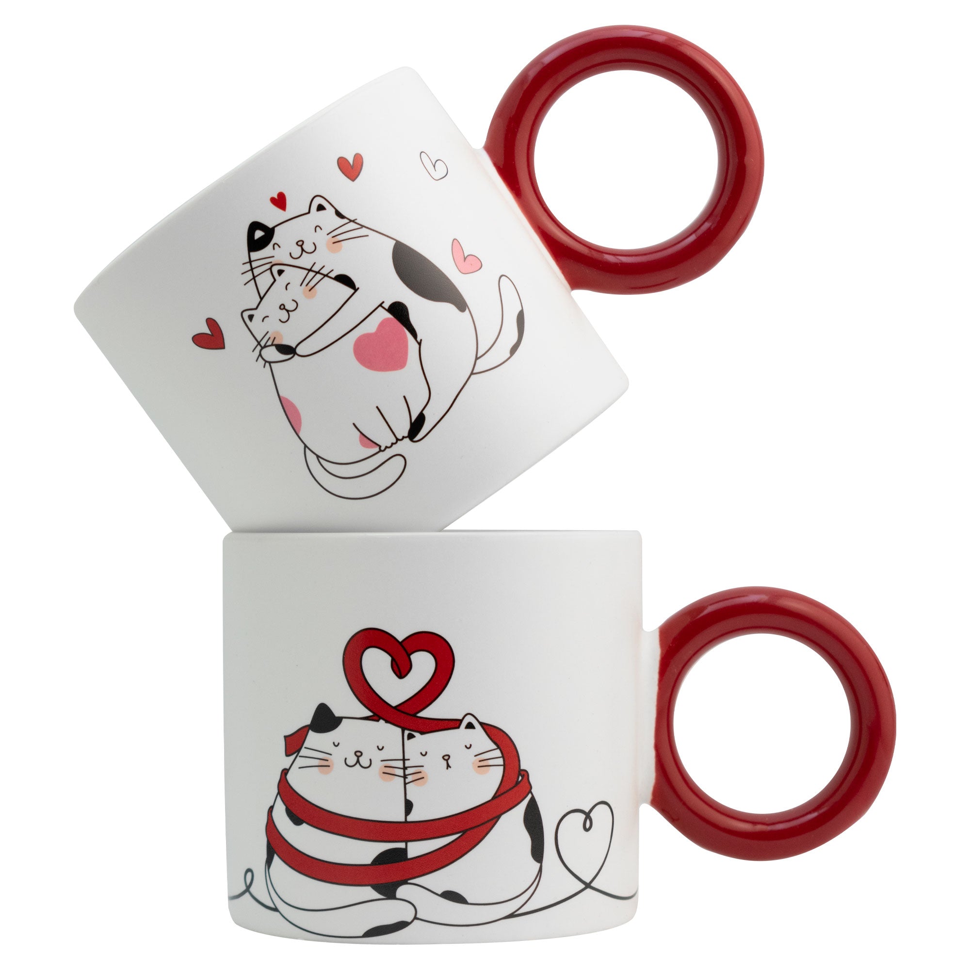 Juego de 2 Tazas de Porcelana con Acabado Mate Con Caja De Regalo LOVE 330ml