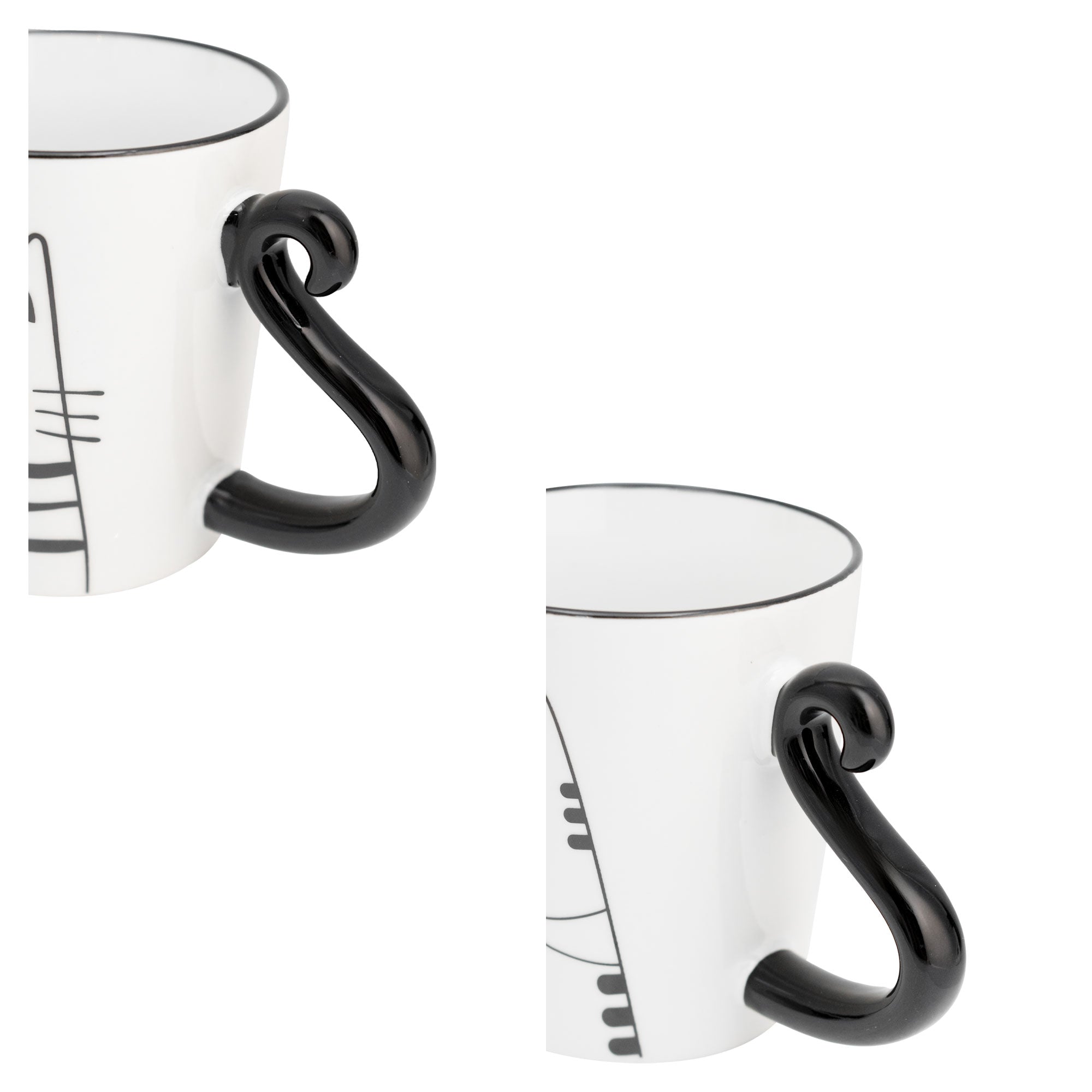 Juego de 2 Tazas de Porcelana de Gatos LOVE Nuvó 370ml