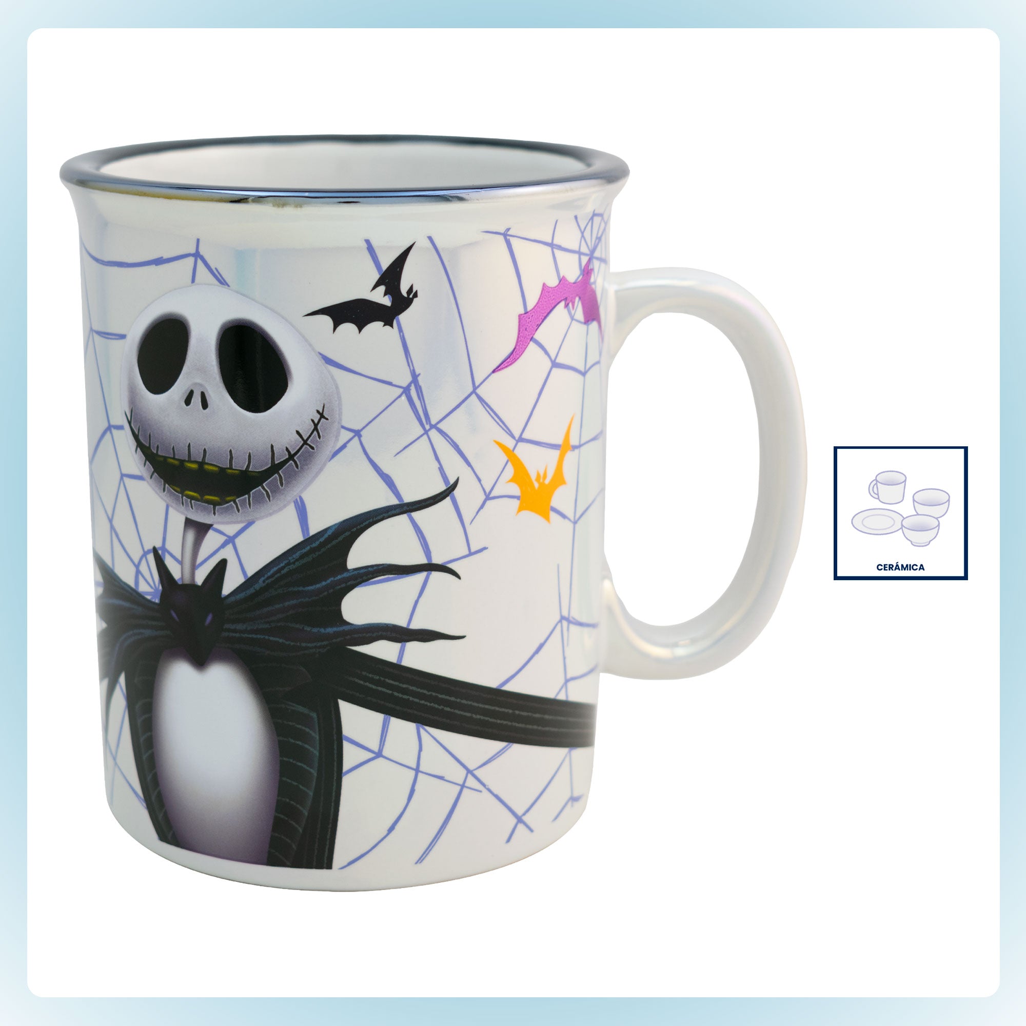 Taza de Cerámica Jumbo Iridiscente Personajes Animados 790ml