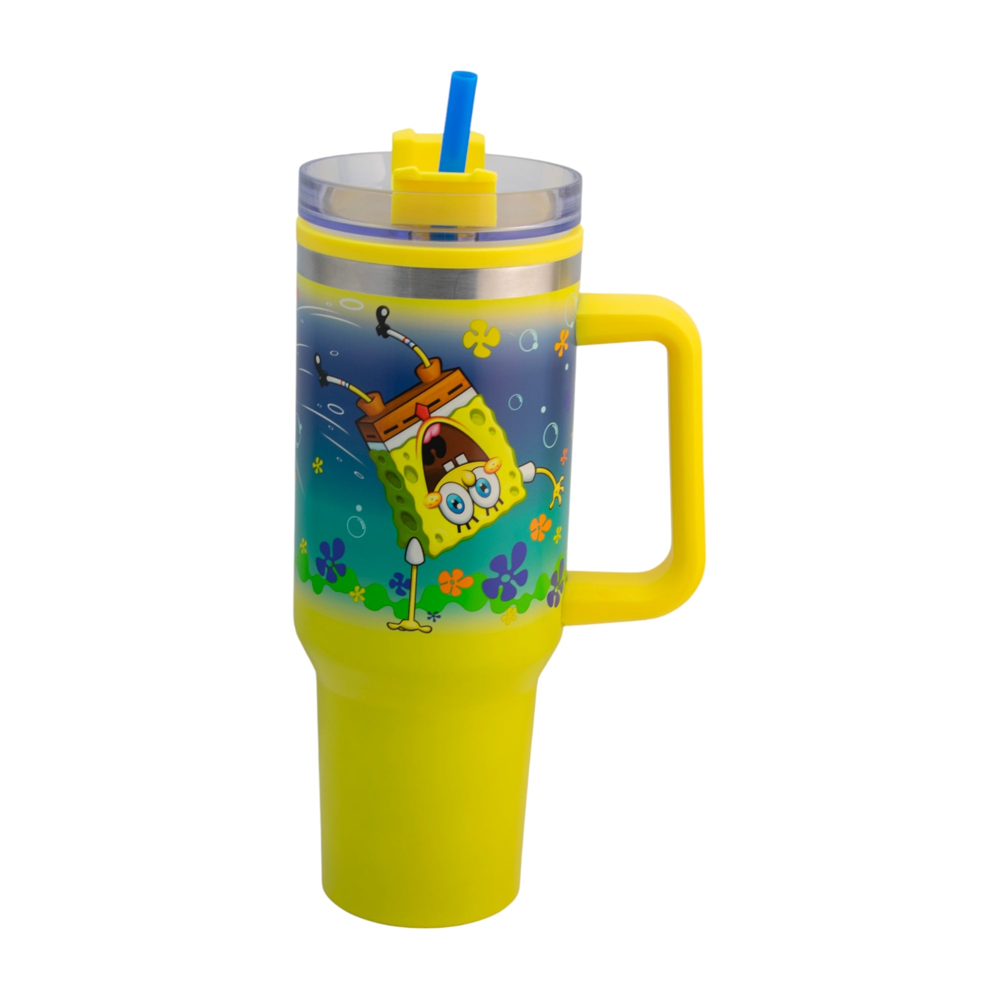 Termo de Acero Inoxidable con Doble Pared, Asa Y Popote Personajes 1.2 L