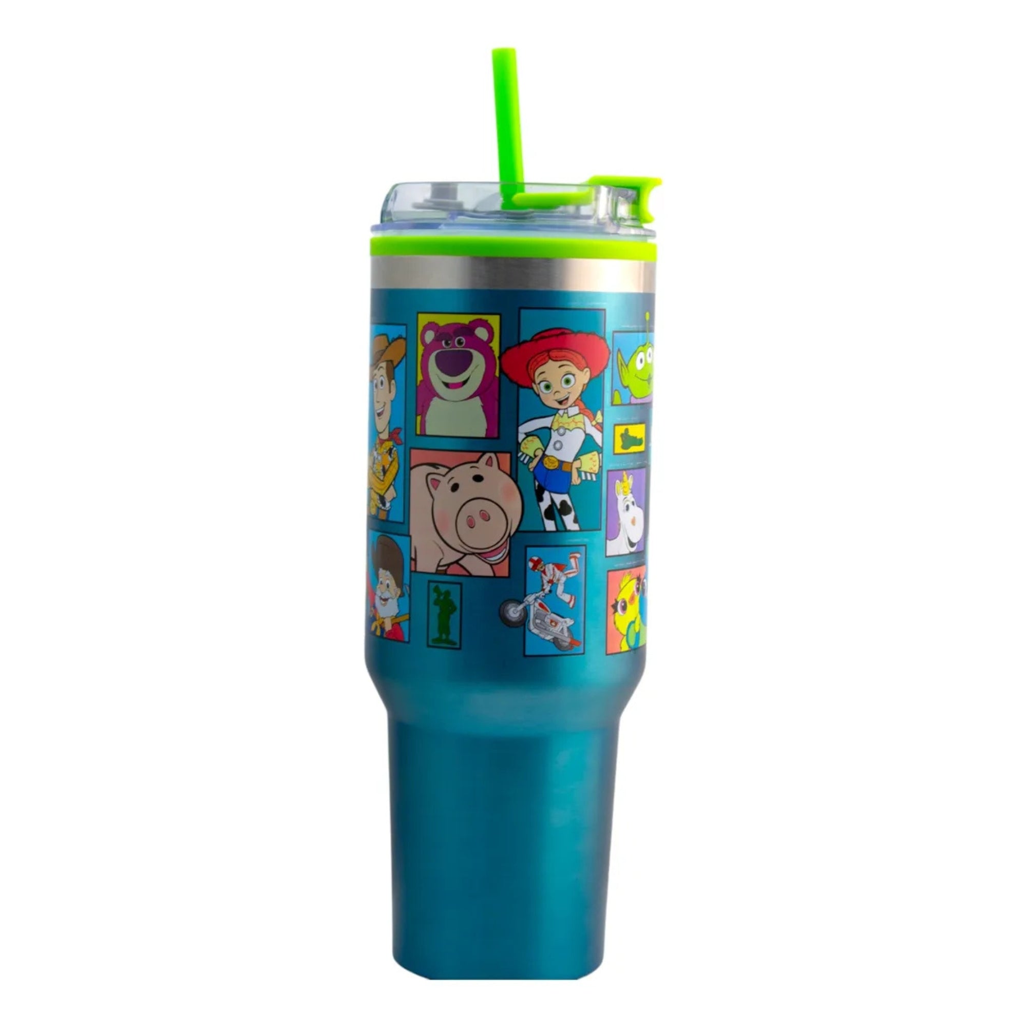 Termo de Acero Inoxidable con Doble Pared, Asa Y Popote Personajes 1.2 L